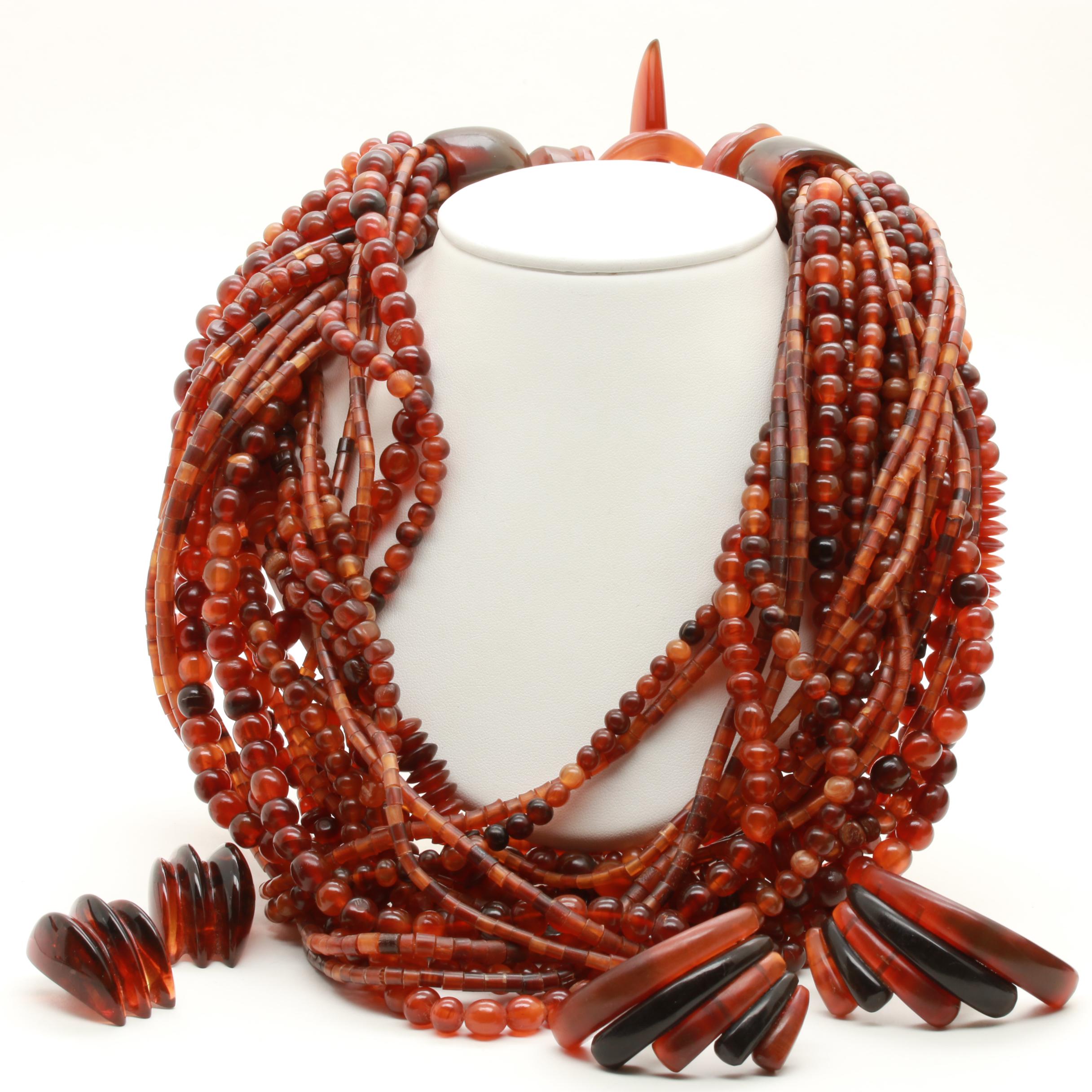 Gerda Lynggaard Pour Monies Horn Statement Necklace and Earrings