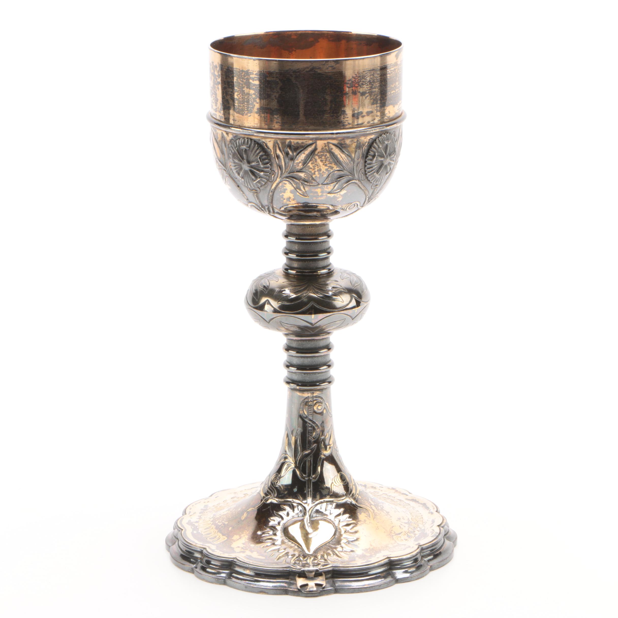Benziger Bros Gold Washed Sterling Silver Altar Chalice
