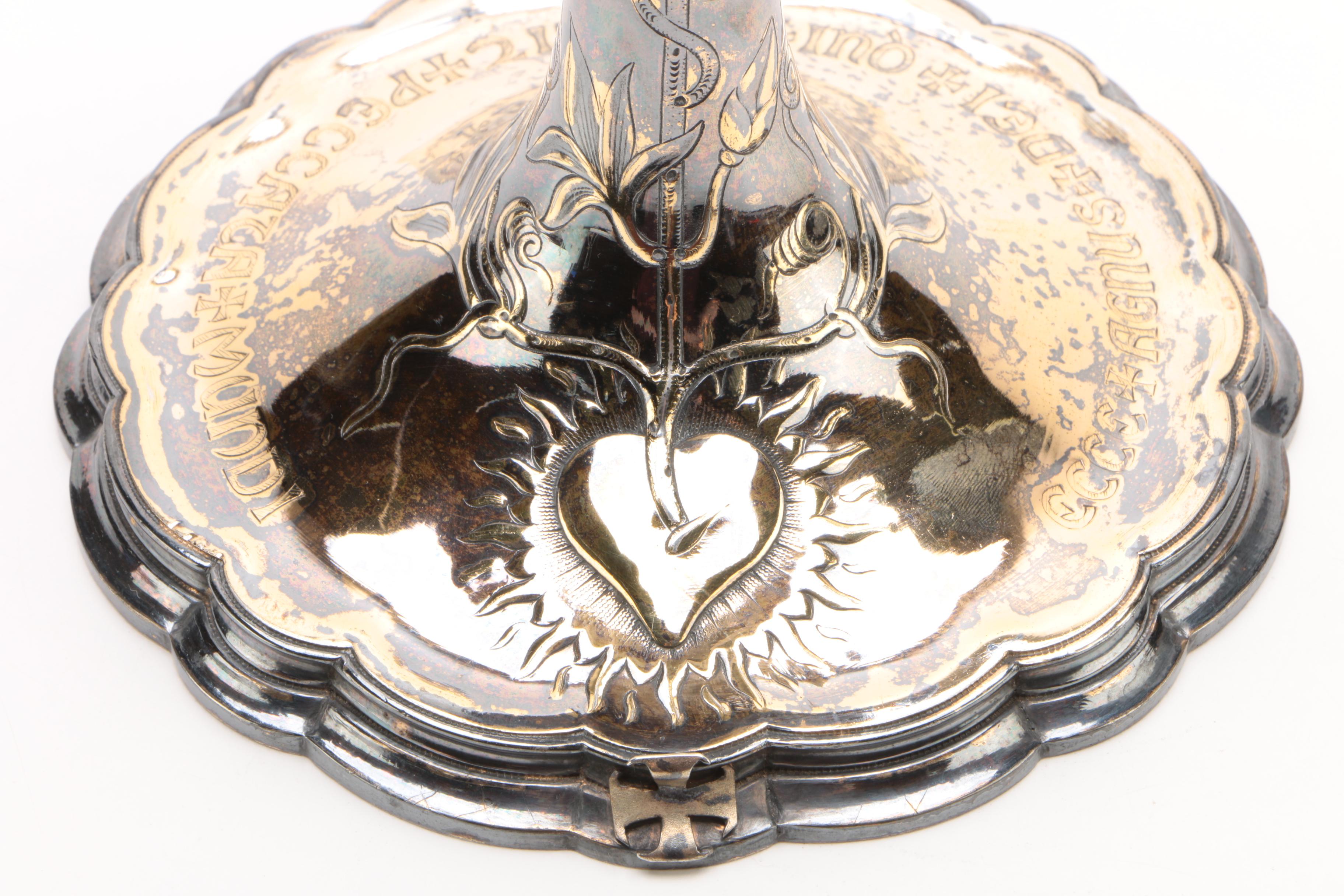 Benziger Bros Gold Washed Sterling Silver Altar Chalice