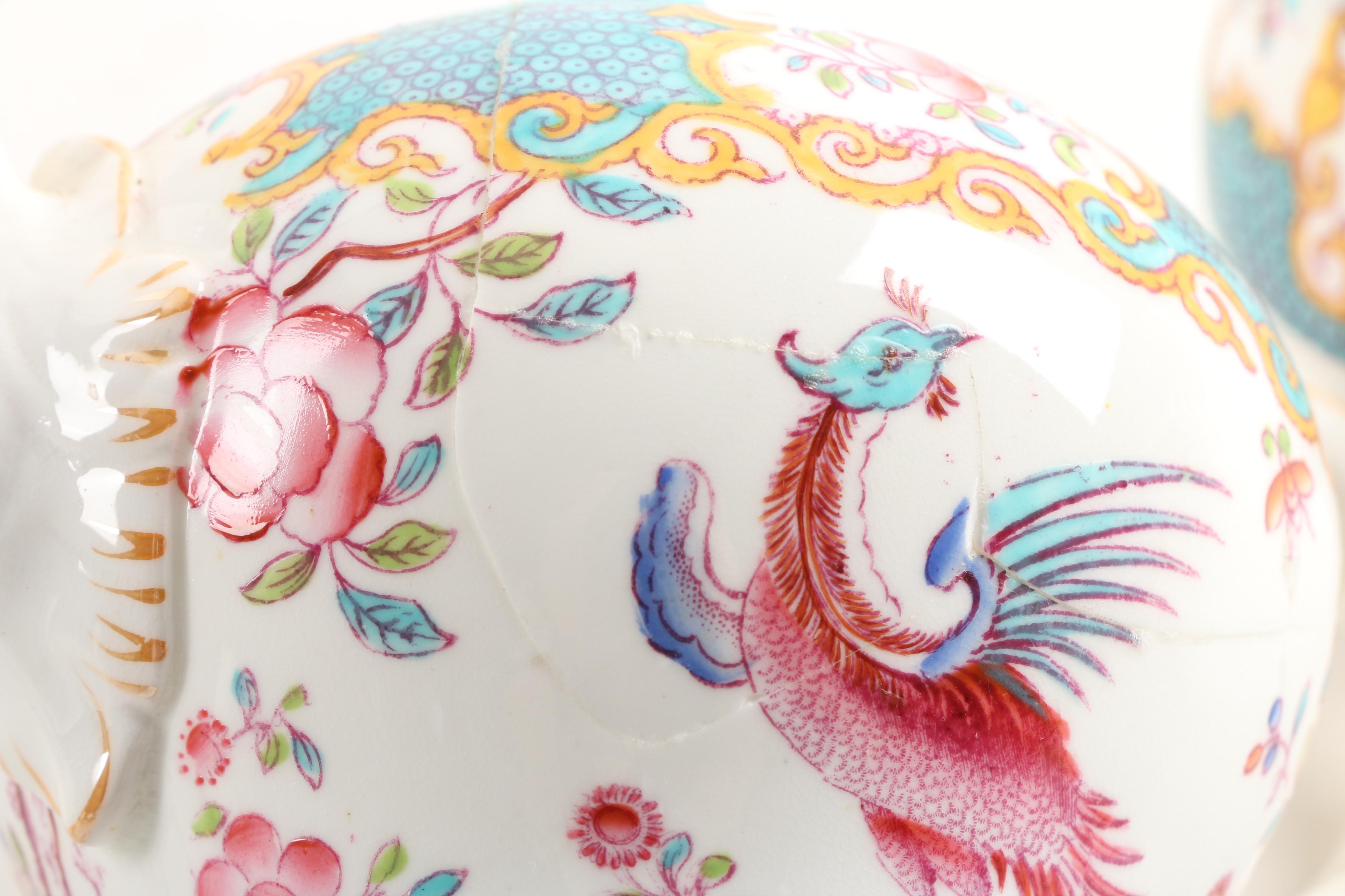 Antique Minton "Cockatrice" Porcelain Breakfast Service