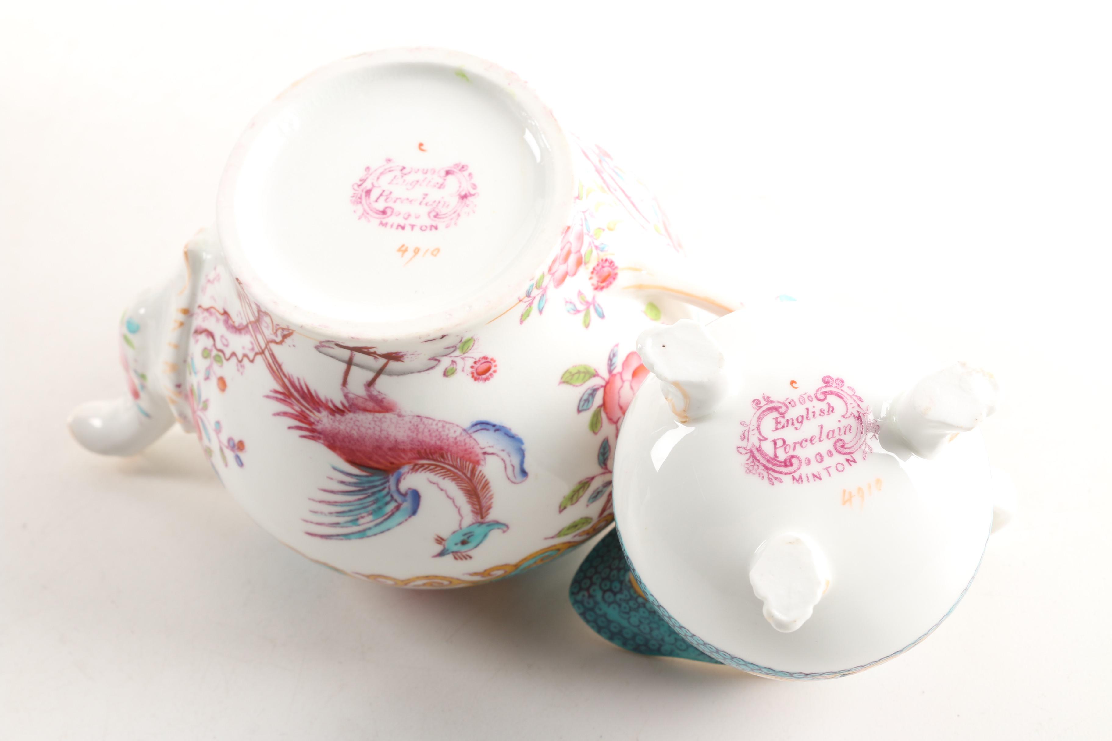 Antique Minton "Cockatrice" Porcelain Breakfast Service