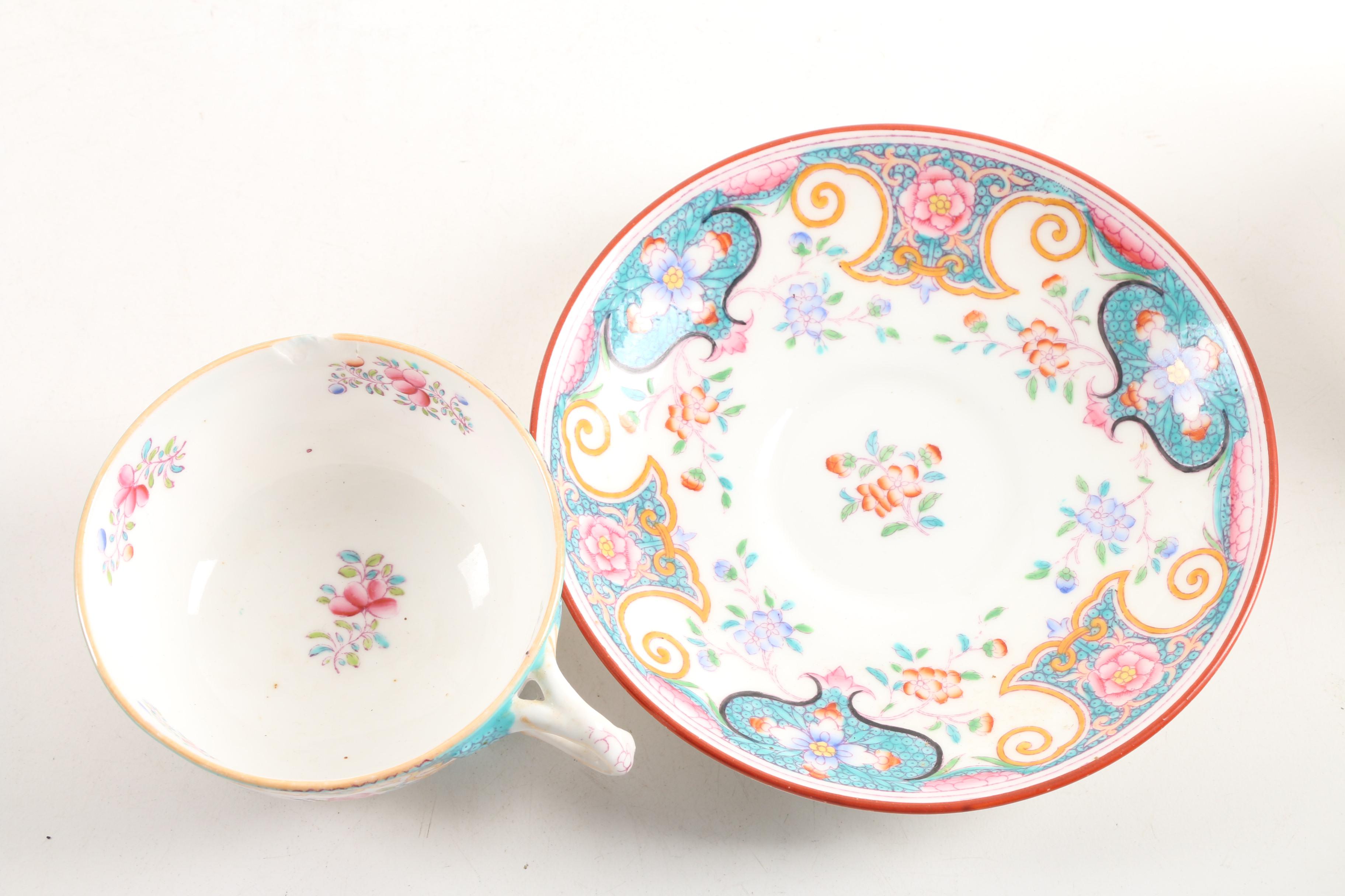 Antique Minton "Cockatrice" Porcelain Breakfast Service