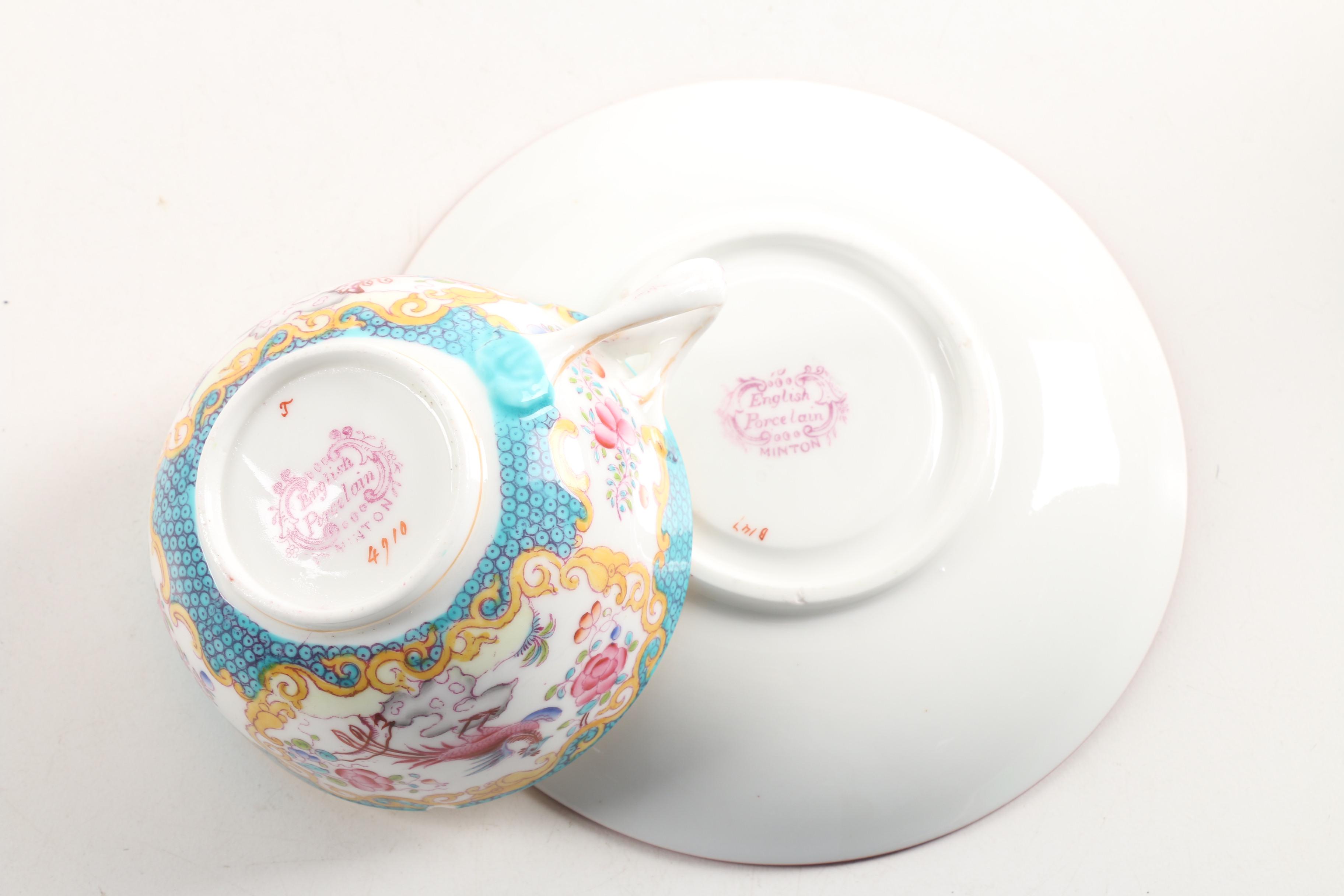 Antique Minton "Cockatrice" Porcelain Breakfast Service
