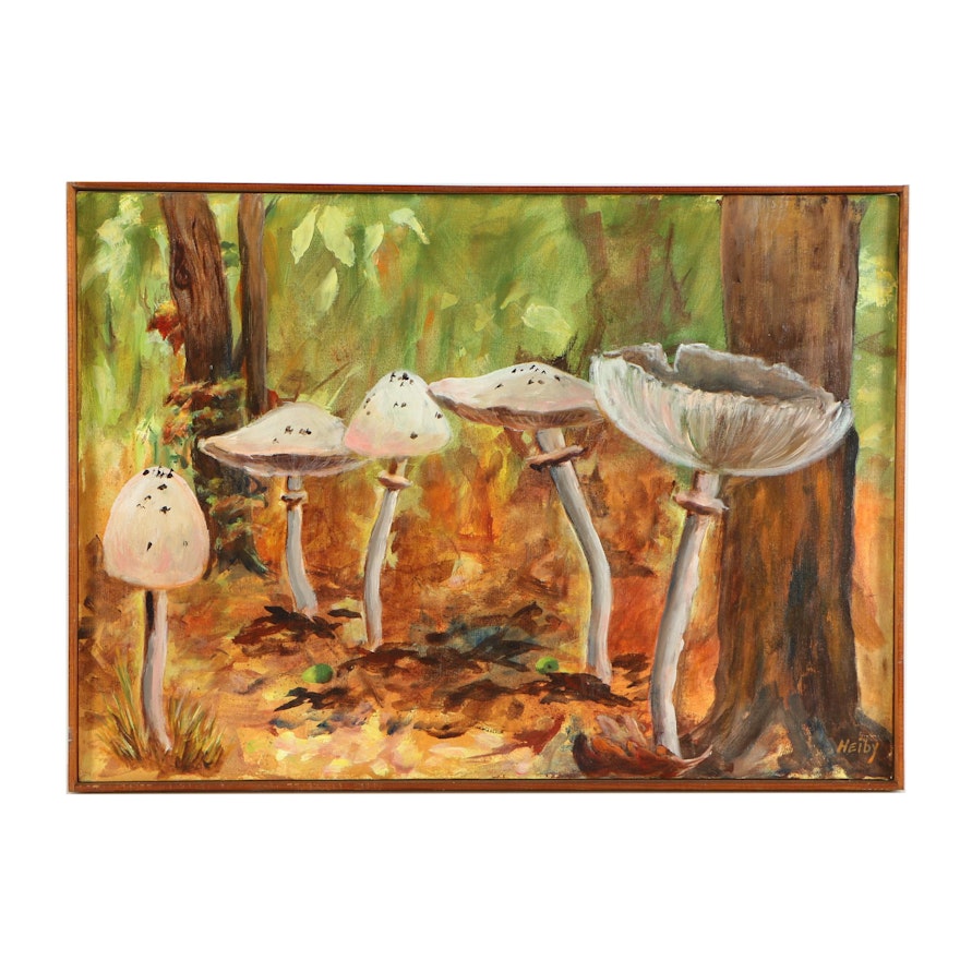 Betty Heiby Acrylic Painting "Fantastic Mushrooms"