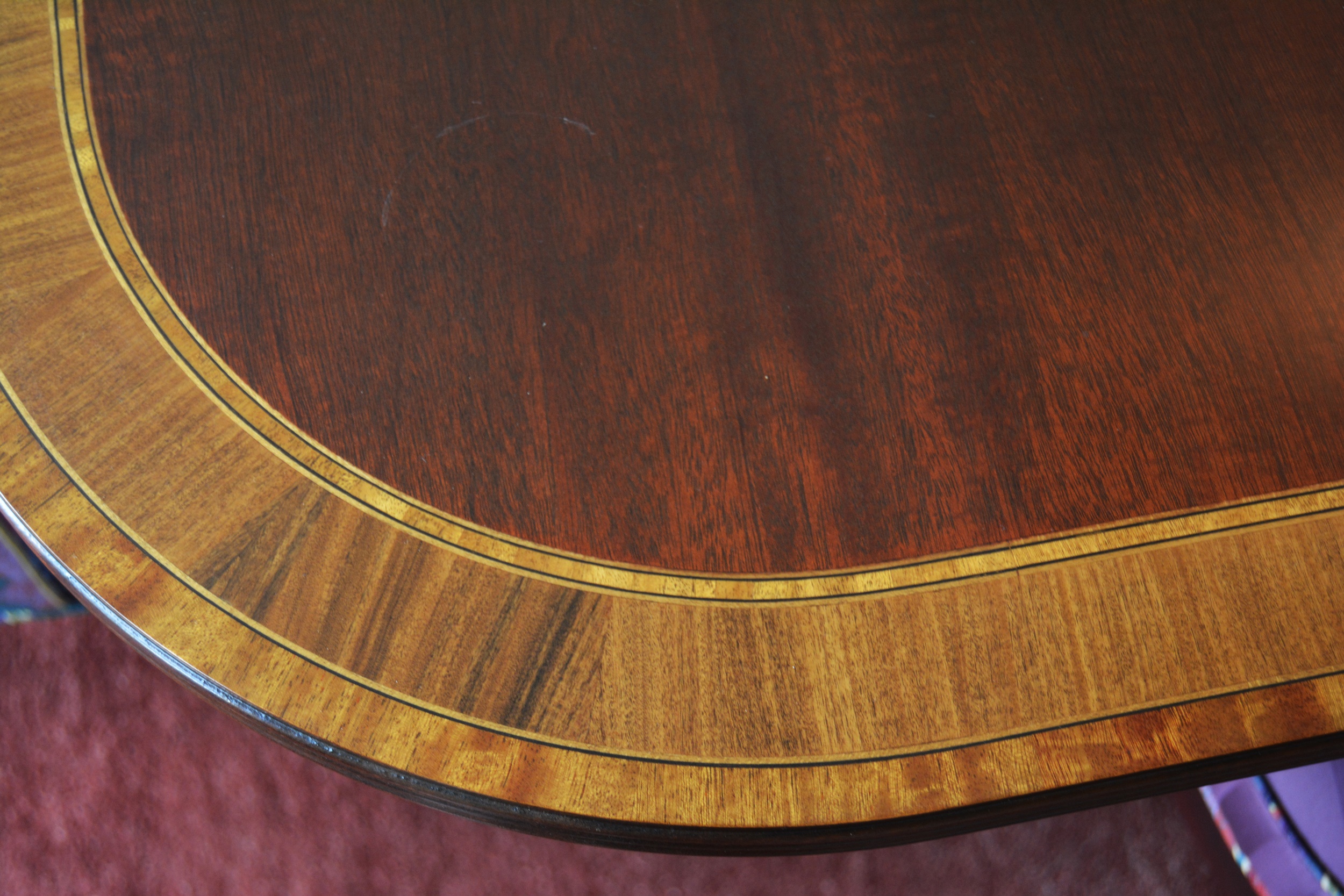 Hepplewhite Style Dining Table and Upholstered Chairs by Councill