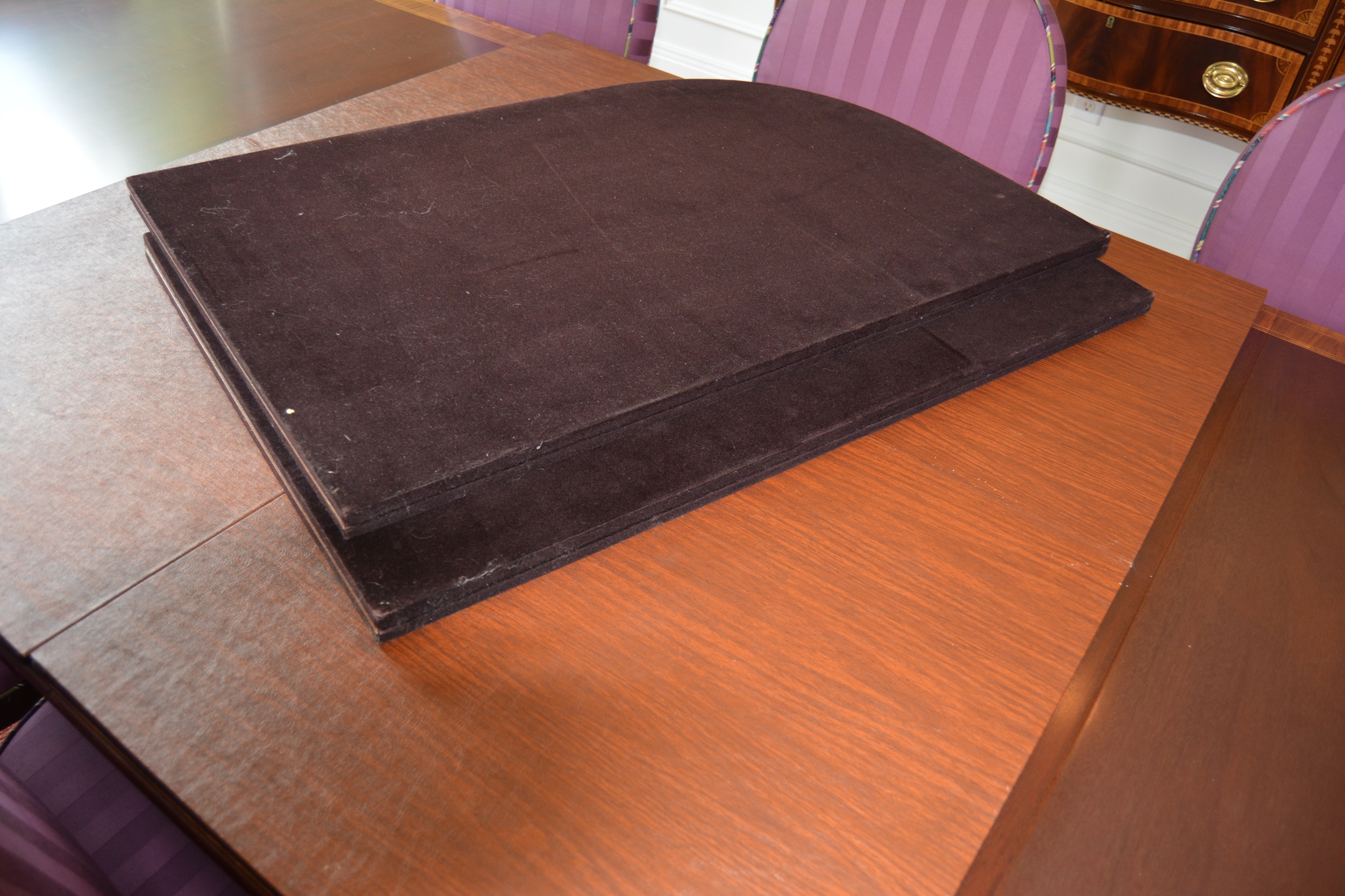 Hepplewhite Style Dining Table and Upholstered Chairs by Councill