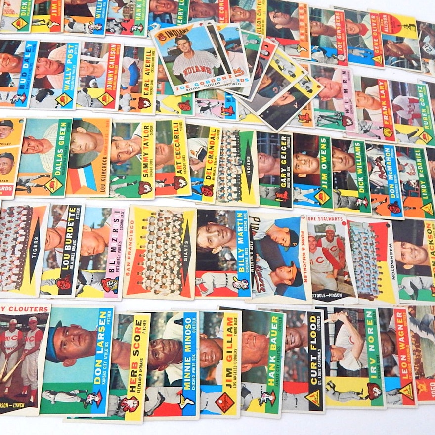 1960 Topps Baseball Cards - Over 80 Card Count