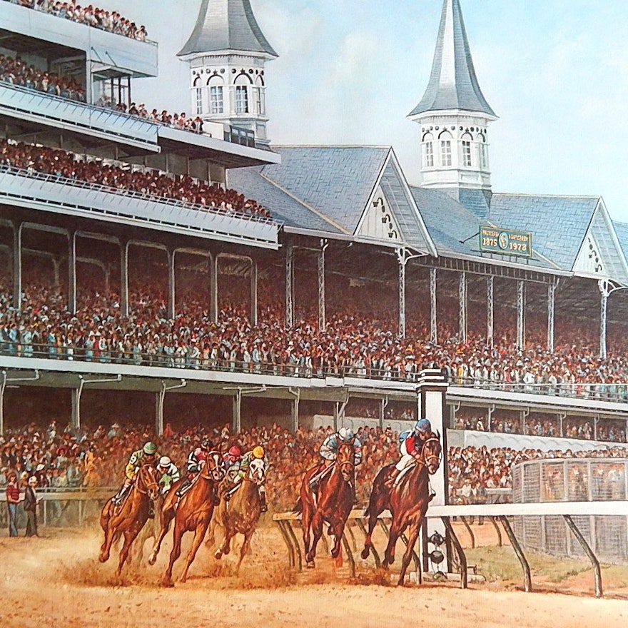 C. W. Vittitow Signed Limited Offset Lithograph "The Kentucky Derby"