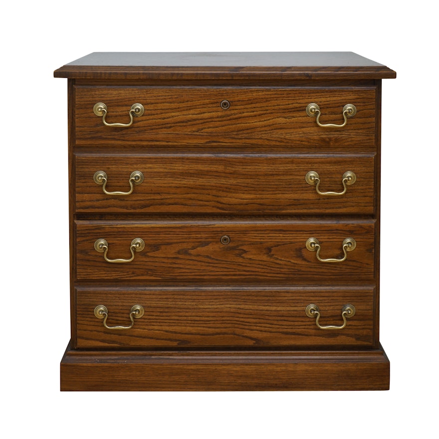 Oak Laminate Two-Drawer File Cabinet
