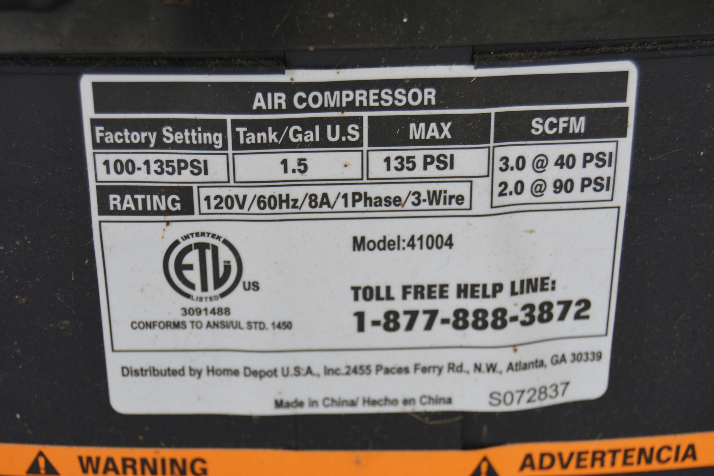 Husky Air Scout Air Compressor