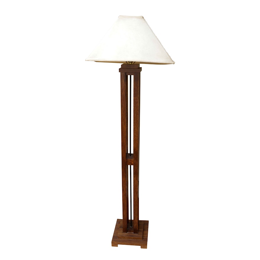 Mission Style Oak Floor Lamp