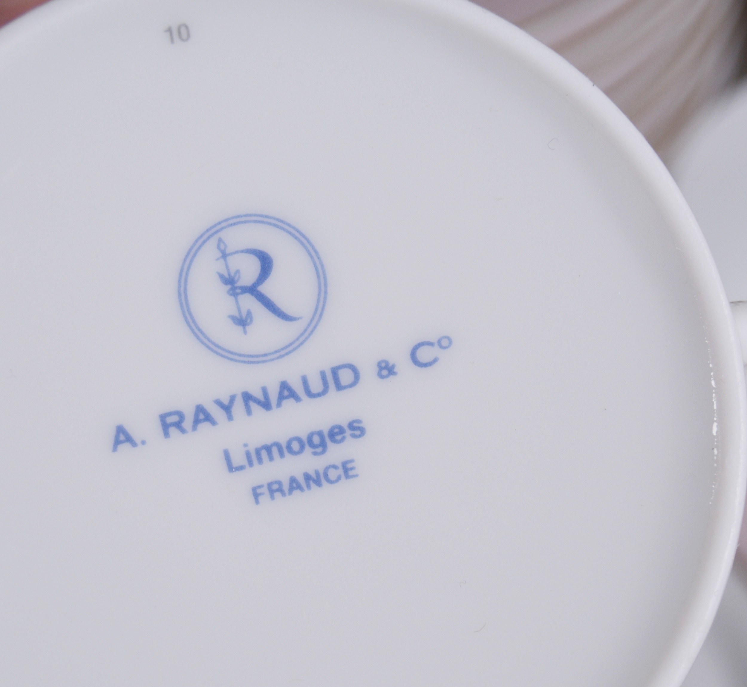 A. Raynaud & Co. "Crinoline Blue and Pink" Limoges Porcelain Dinnerware
