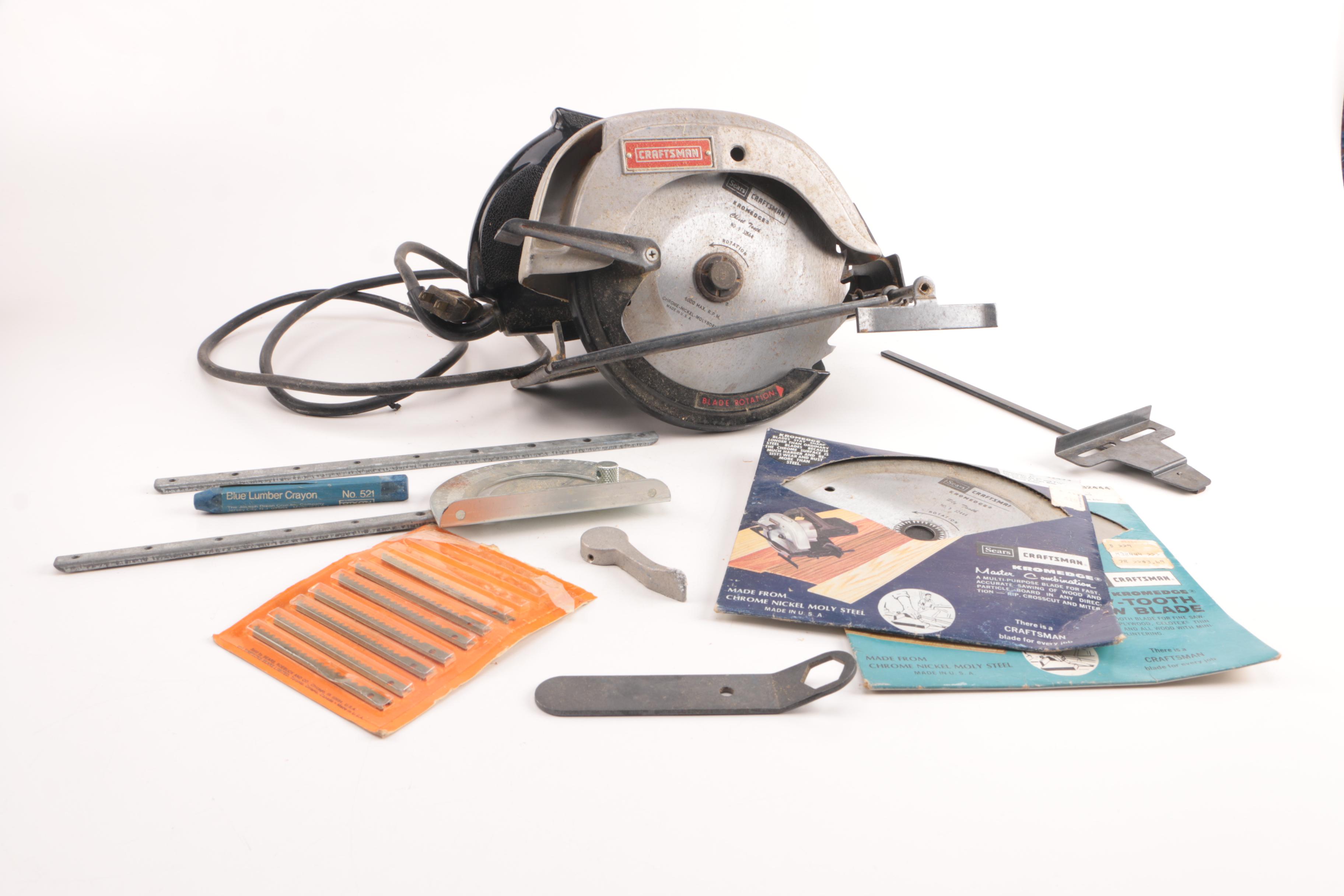 Vintage Craftsman Circular Saw, Dual Motion Sander, and Heavy Duty Power Router