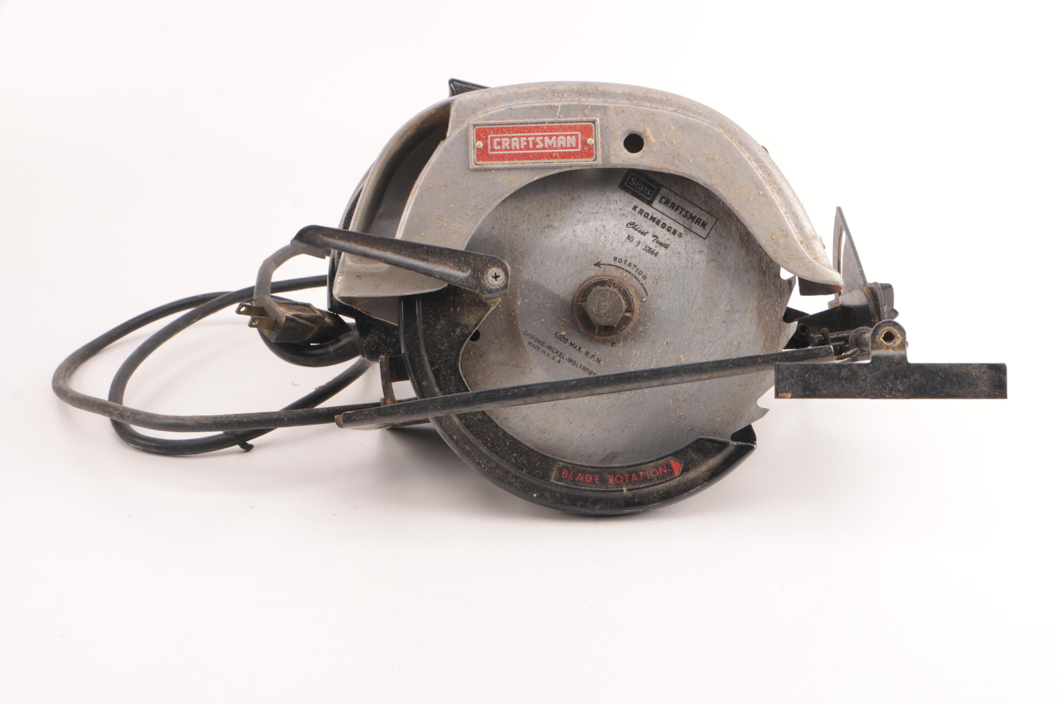 Vintage Craftsman Circular Saw, Dual Motion Sander, and Heavy Duty Power Router