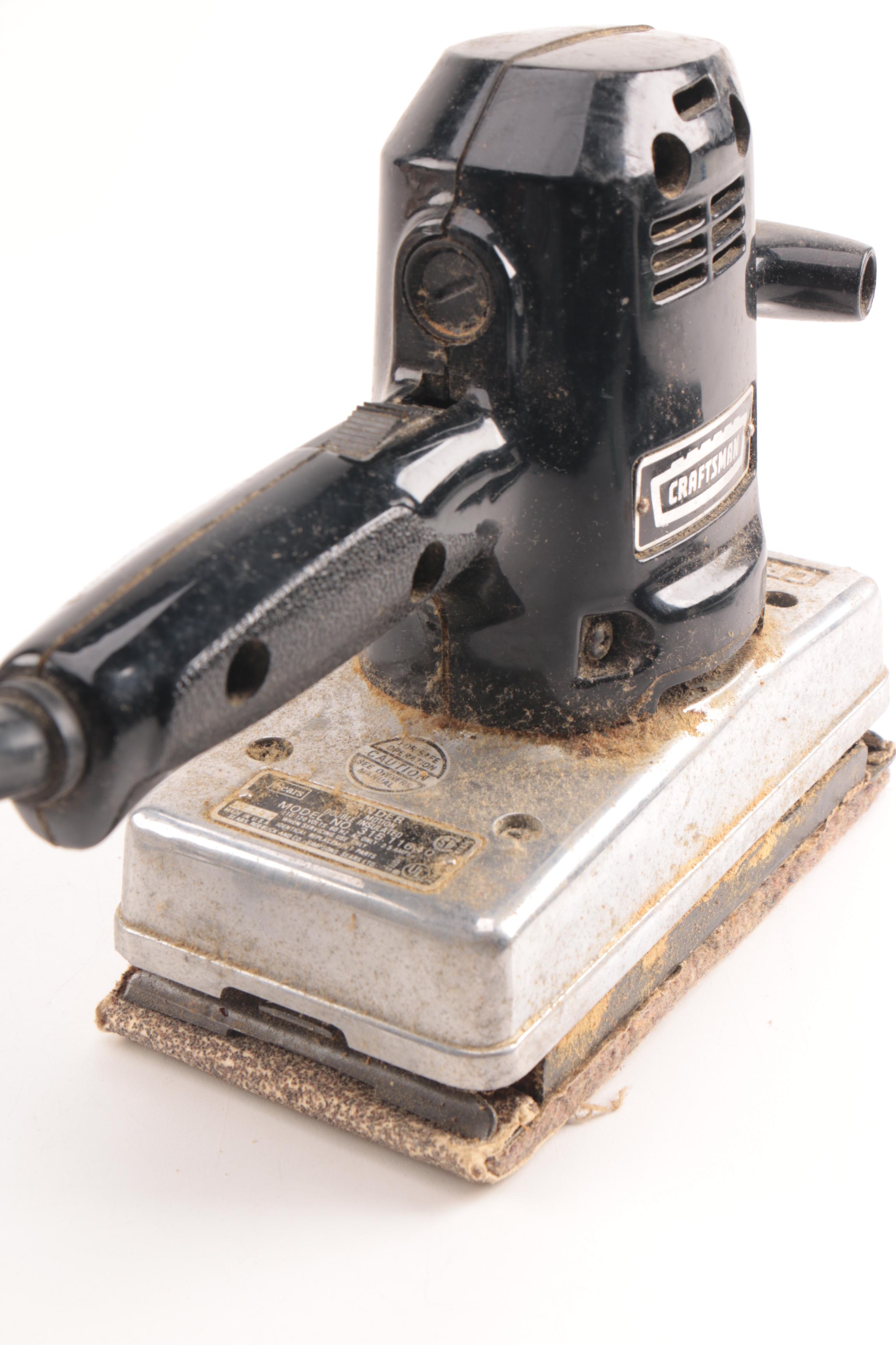 Vintage Craftsman Circular Saw, Dual Motion Sander, and Heavy Duty Power Router