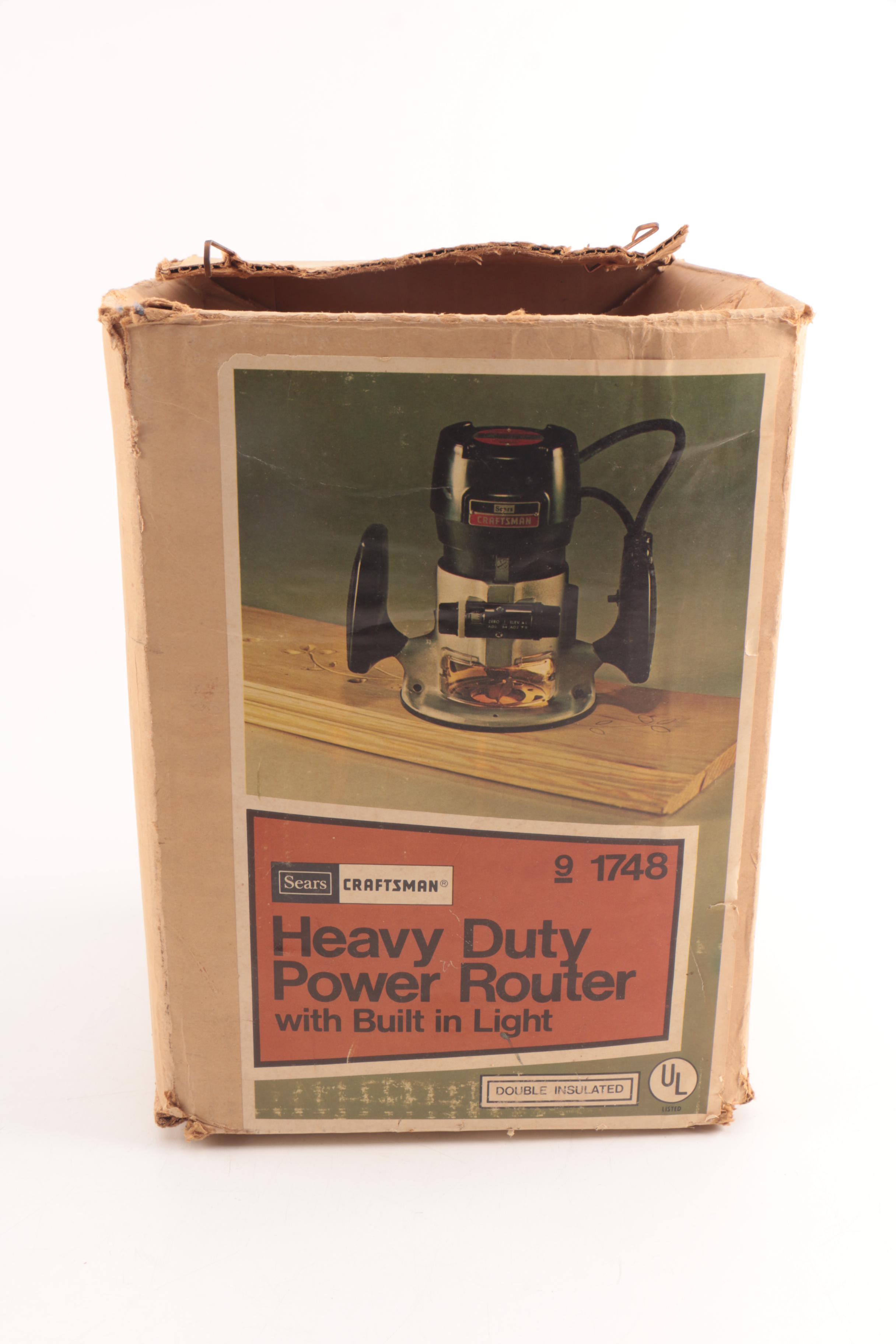 Vintage Craftsman Circular Saw, Dual Motion Sander, and Heavy Duty Power Router