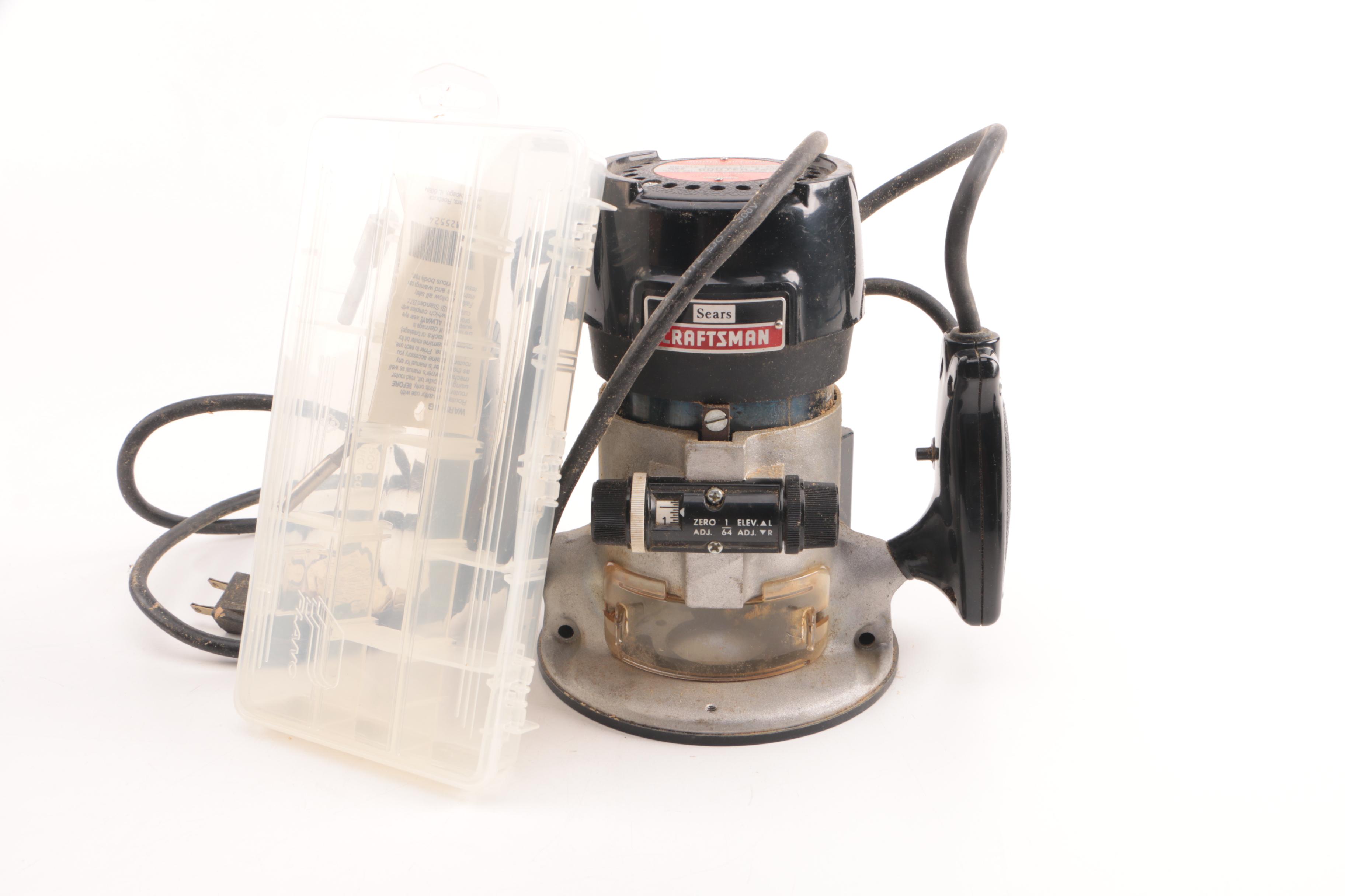 Vintage Craftsman Circular Saw, Dual Motion Sander, and Heavy Duty Power Router