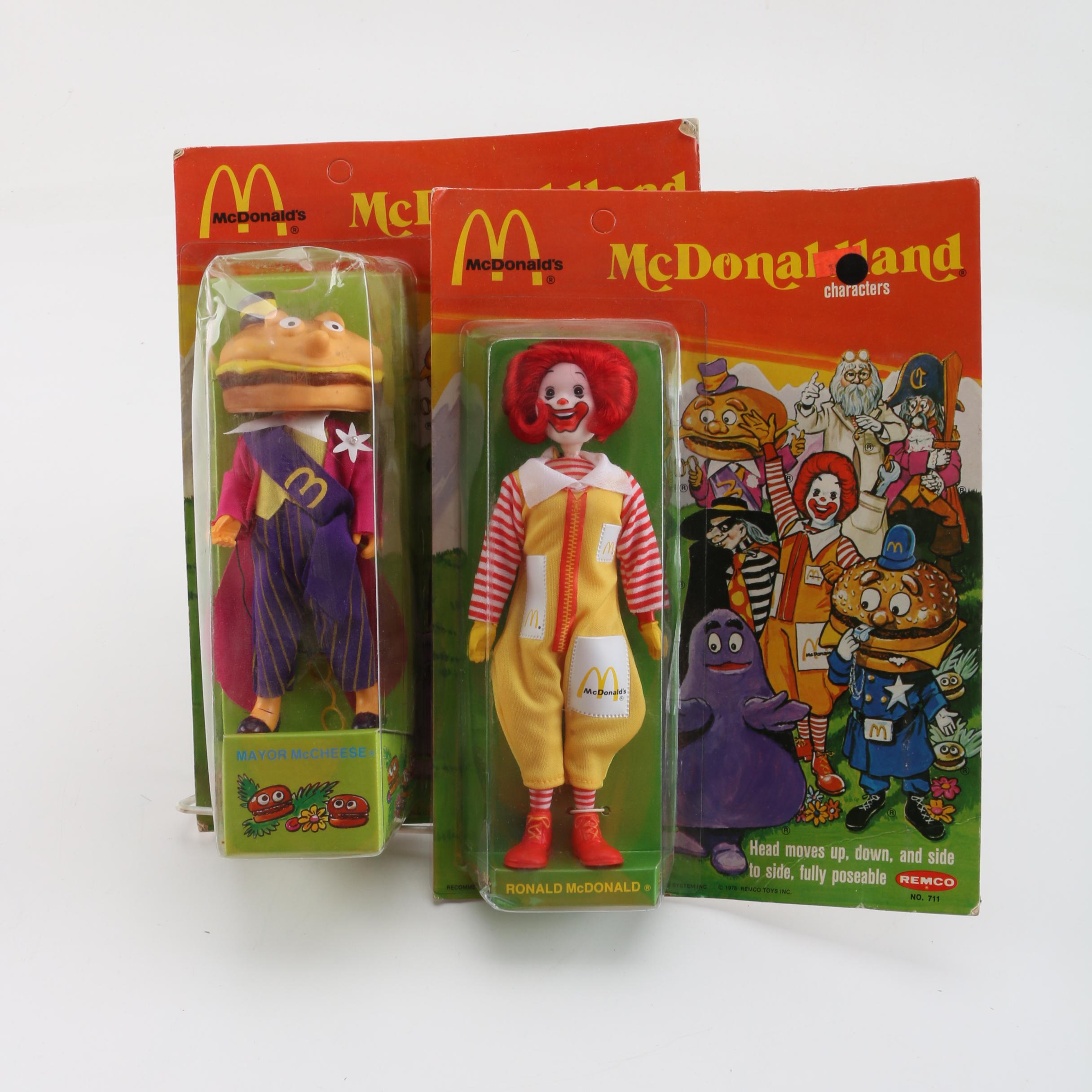 1976 Remco McDonaldland "Ronald" and "Mayor McCheese" Figures