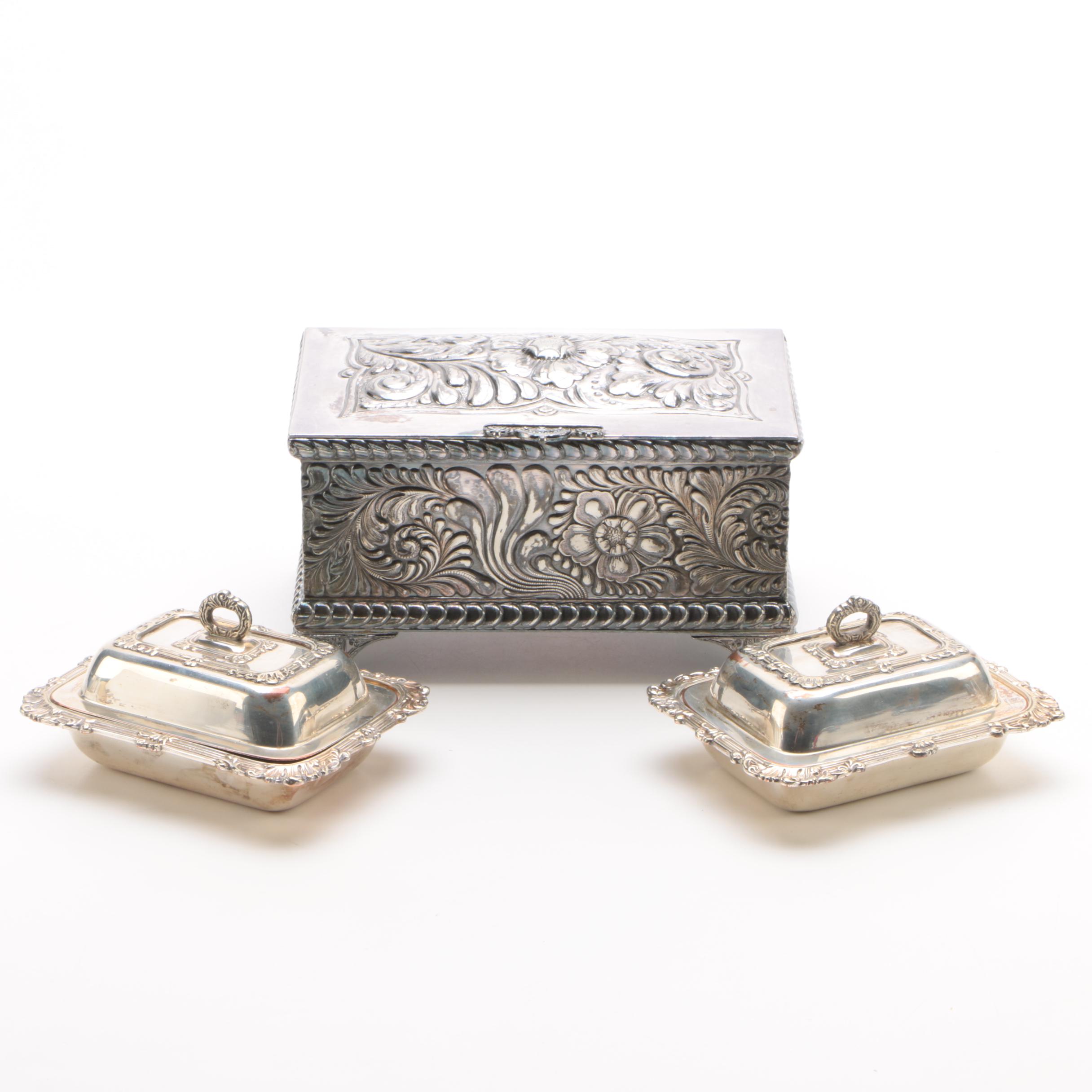 Meriden Britannia Co. Silver-Plated Cigarette Box and Henry Wilkinson Butters