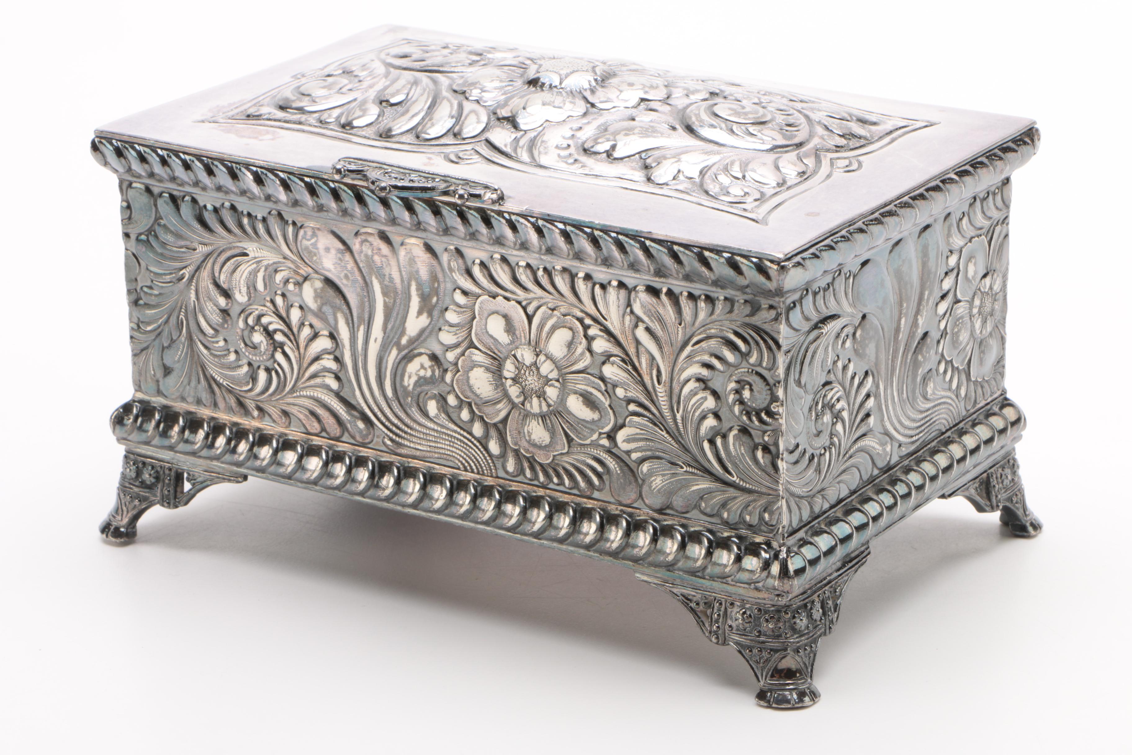 Meriden Britannia Co. Silver-Plated Cigarette Box and Henry Wilkinson Butters