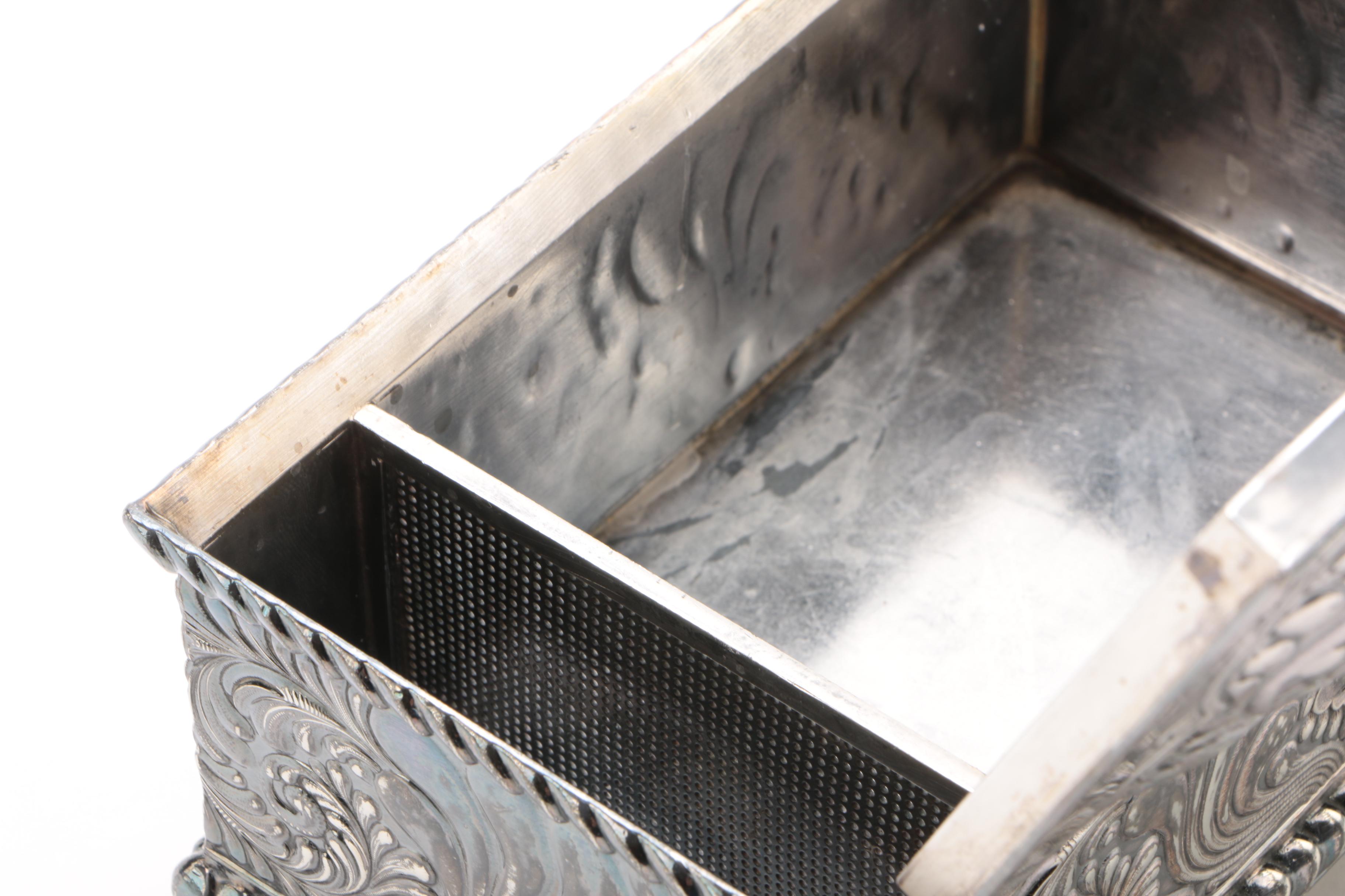 Meriden Britannia Co. Silver-Plated Cigarette Box and Henry Wilkinson Butters