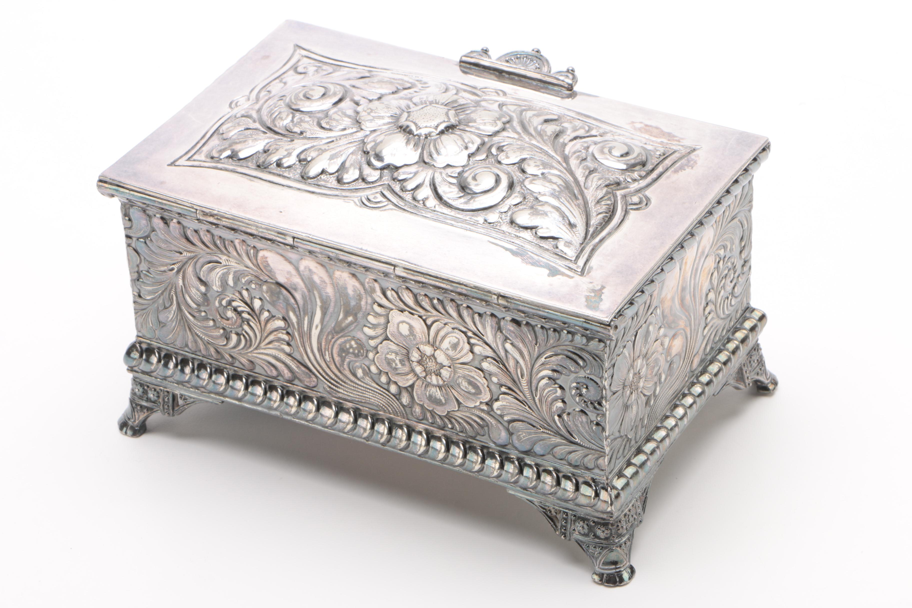 Meriden Britannia Co. Silver-Plated Cigarette Box and Henry Wilkinson Butters