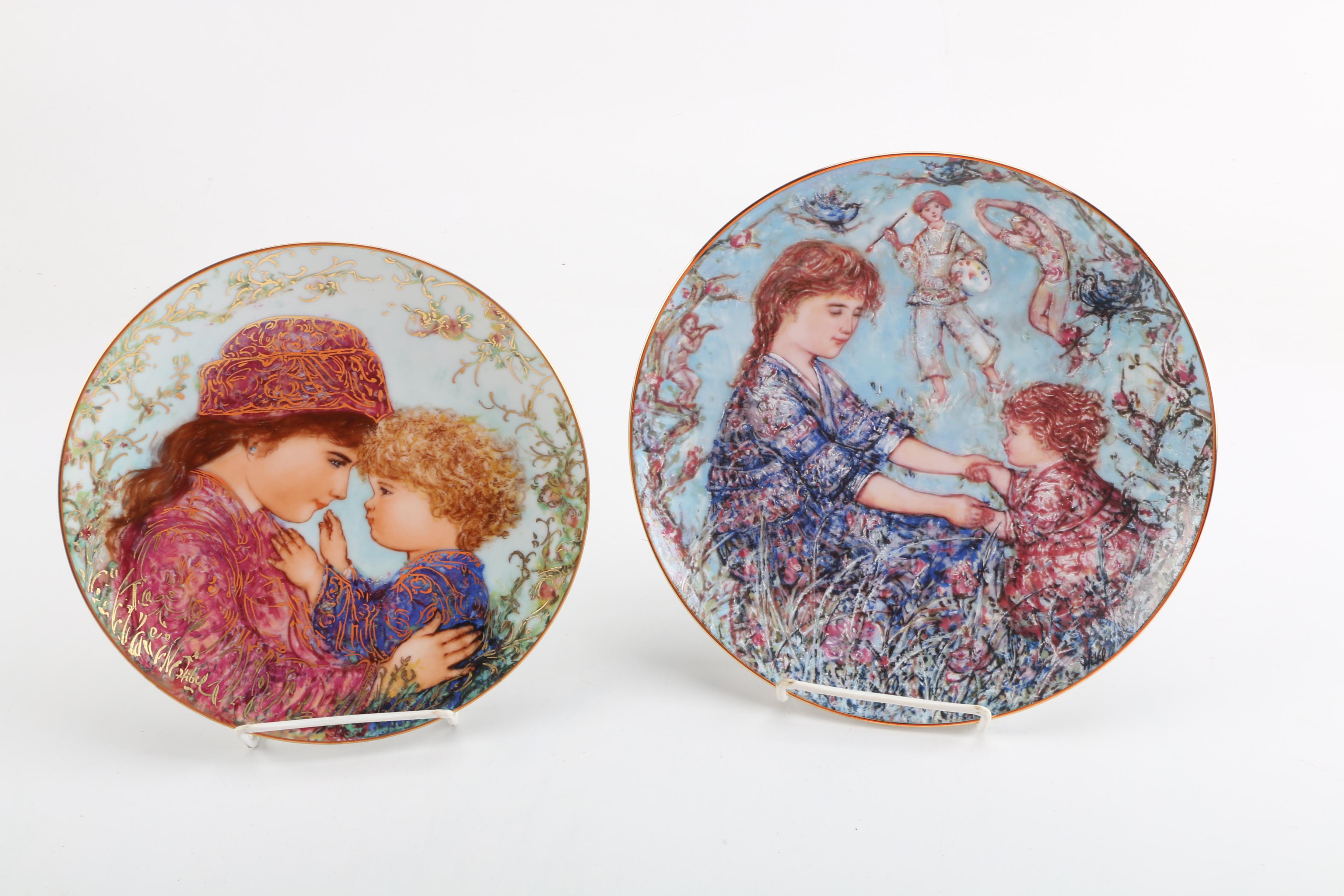 Knowles and Edna Hibel Corporation Porcelain Collector Plates