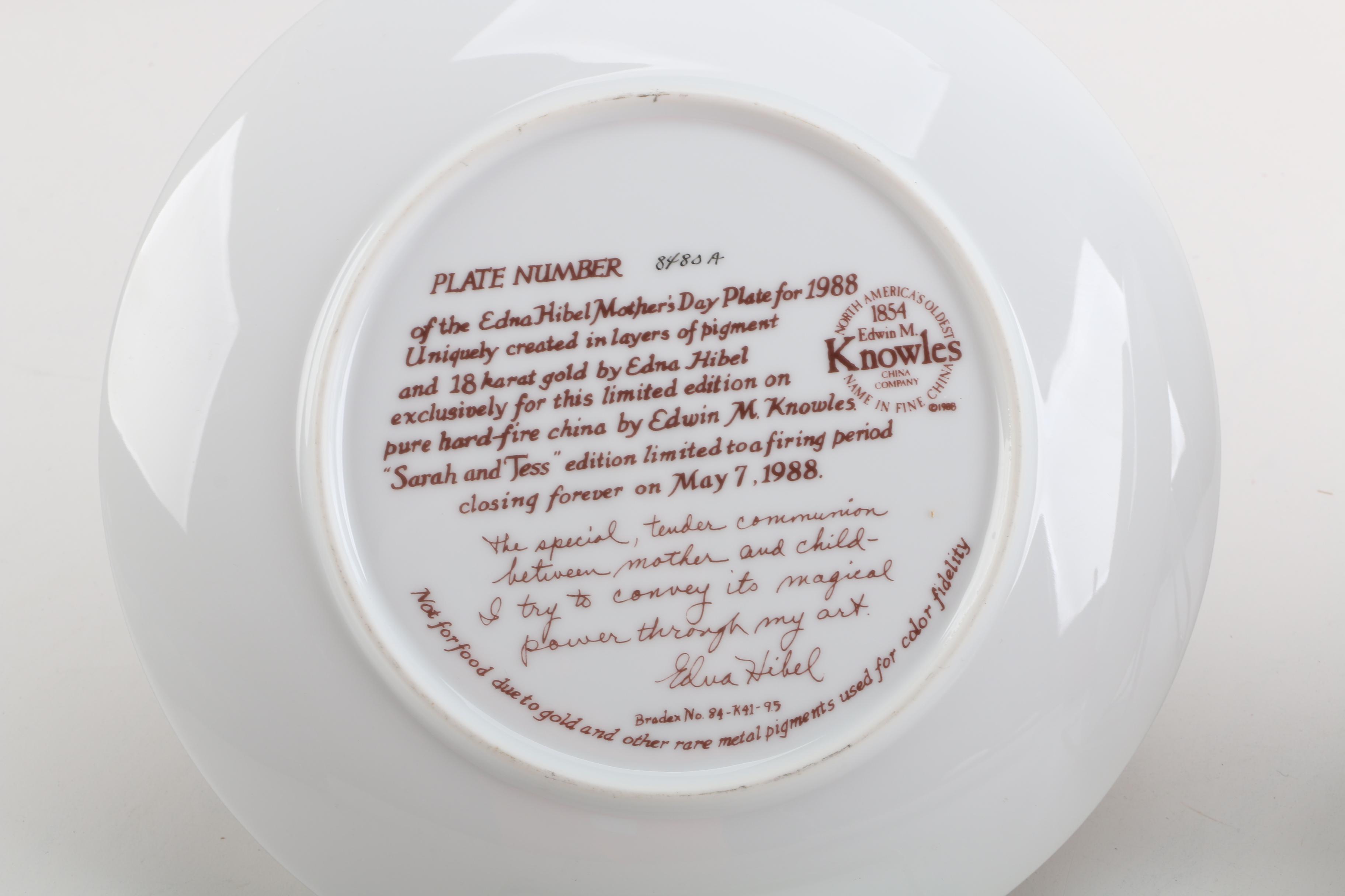 Knowles and Edna Hibel Corporation Porcelain Collector Plates