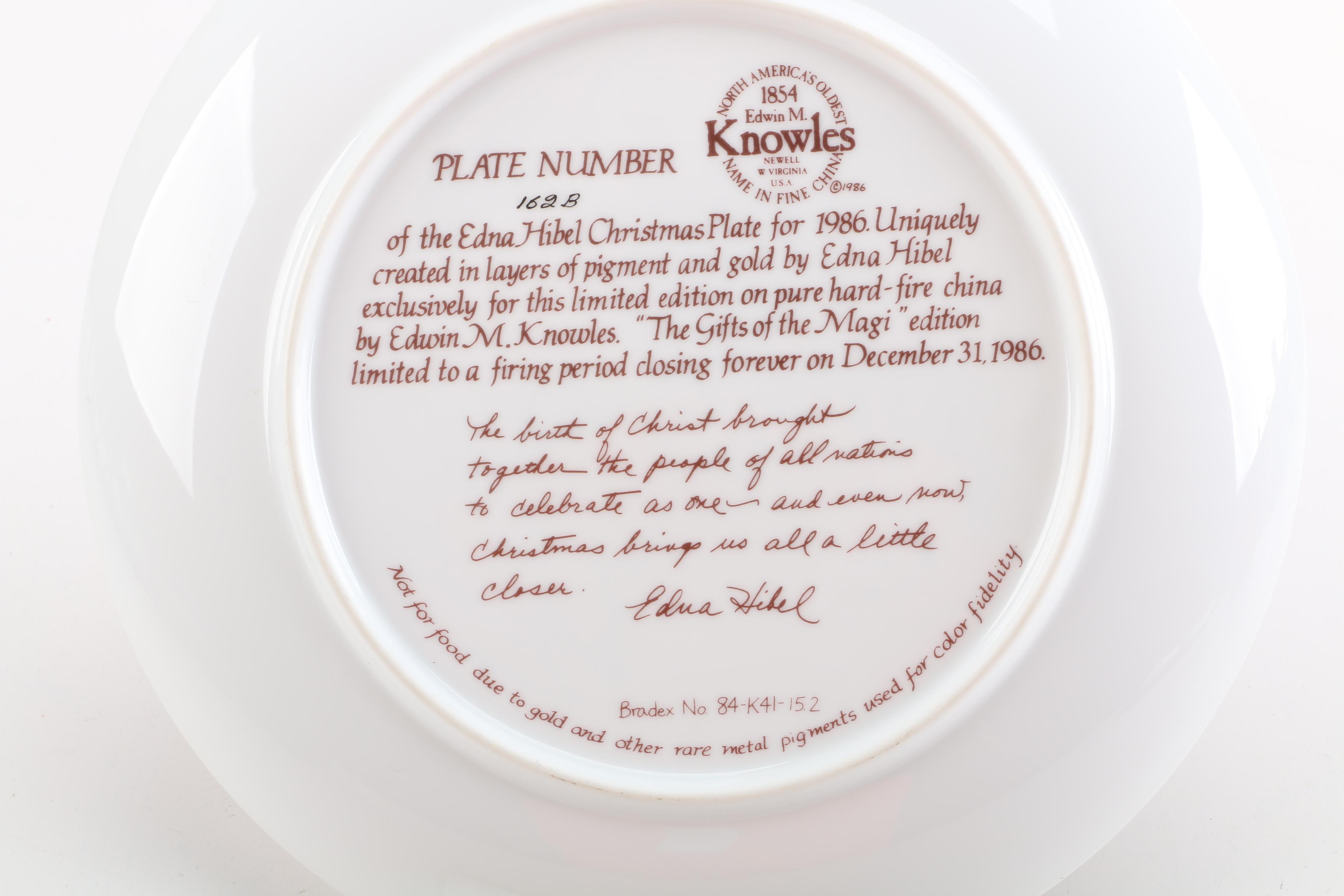 Knowles and Edna Hibel Corporation Porcelain Collector Plates