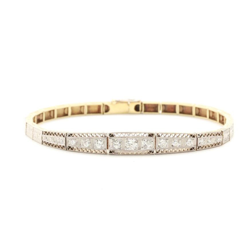 14K Yellow Gold Diamond Bracelet