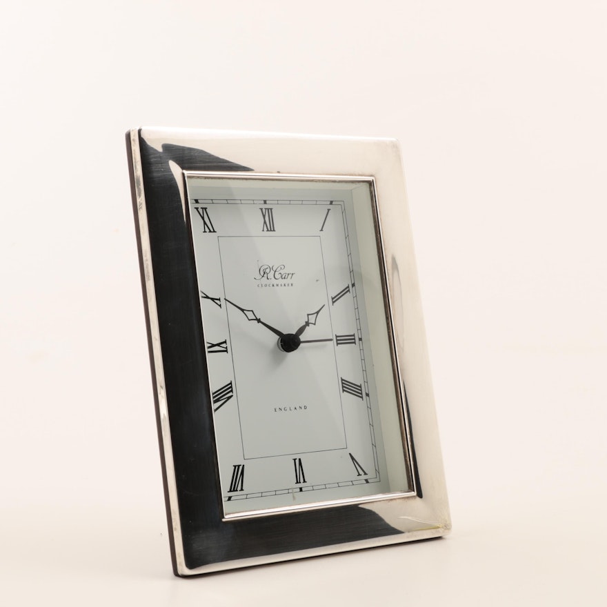 Carr's of Sheffield British Sterling Silver Desk Clock