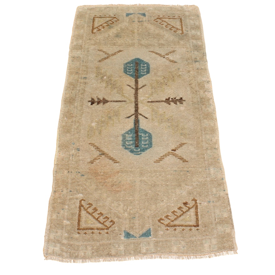 Semi-Antique Hand-Knotted Tribal Anatolian Wool Area Rug