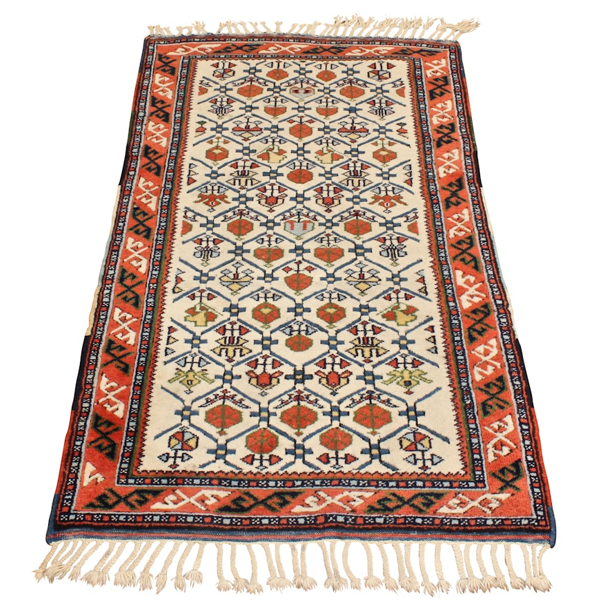 Hand-Knotted Caucasian Wool Area Rug