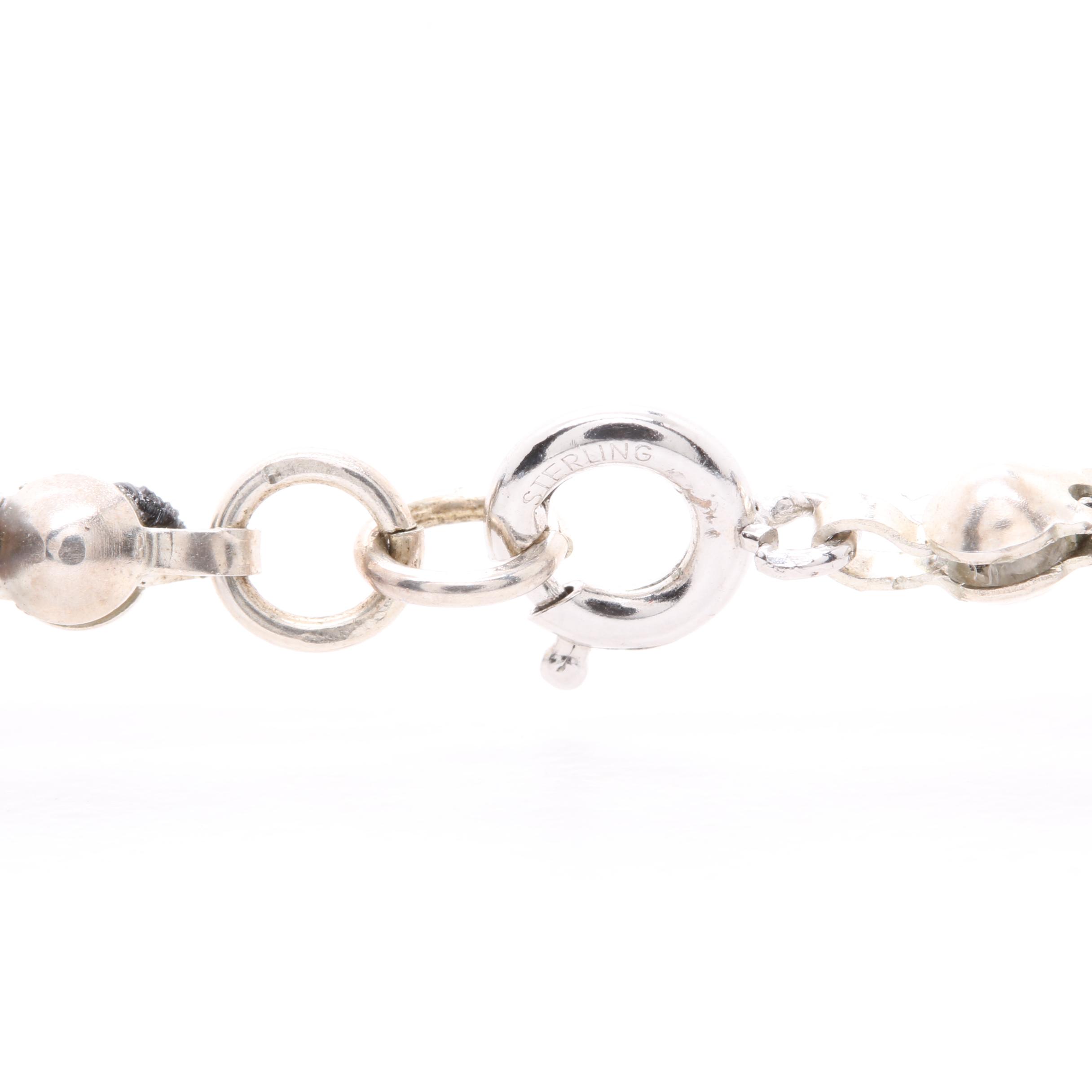 Sterling Silver Dyed Cultured Pearl Beaded Necklace