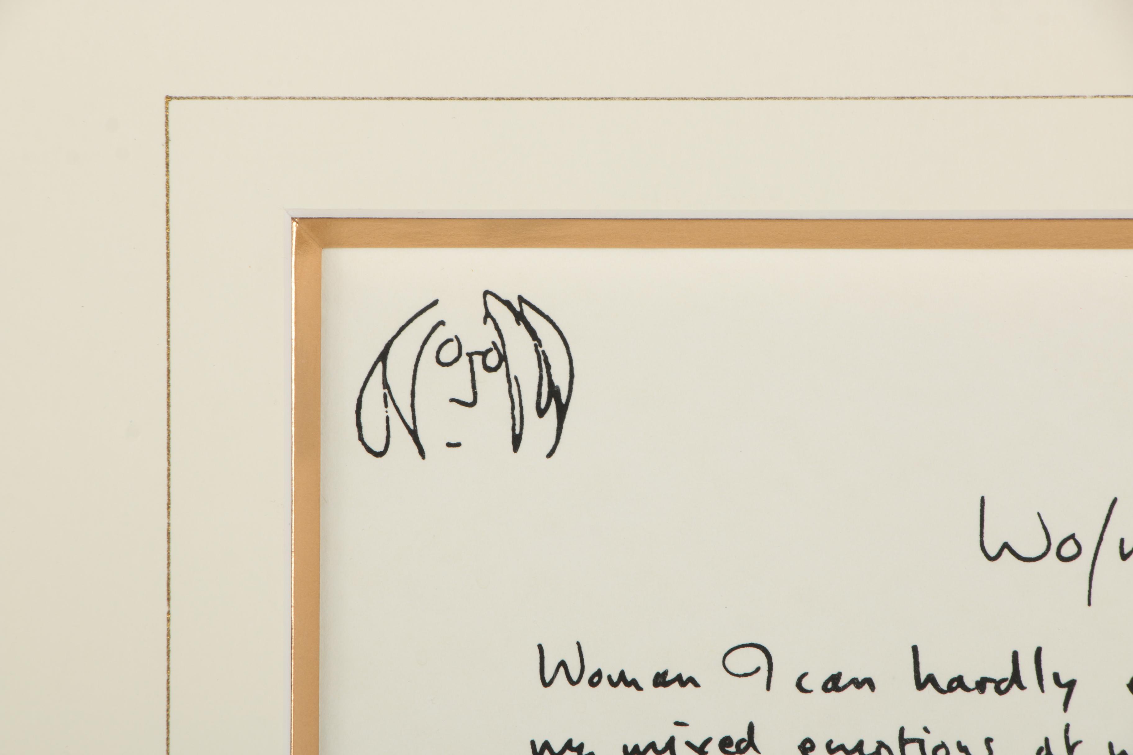 John Lennon "Wo/man" Limited Edition Reproduction Lyric Sheet