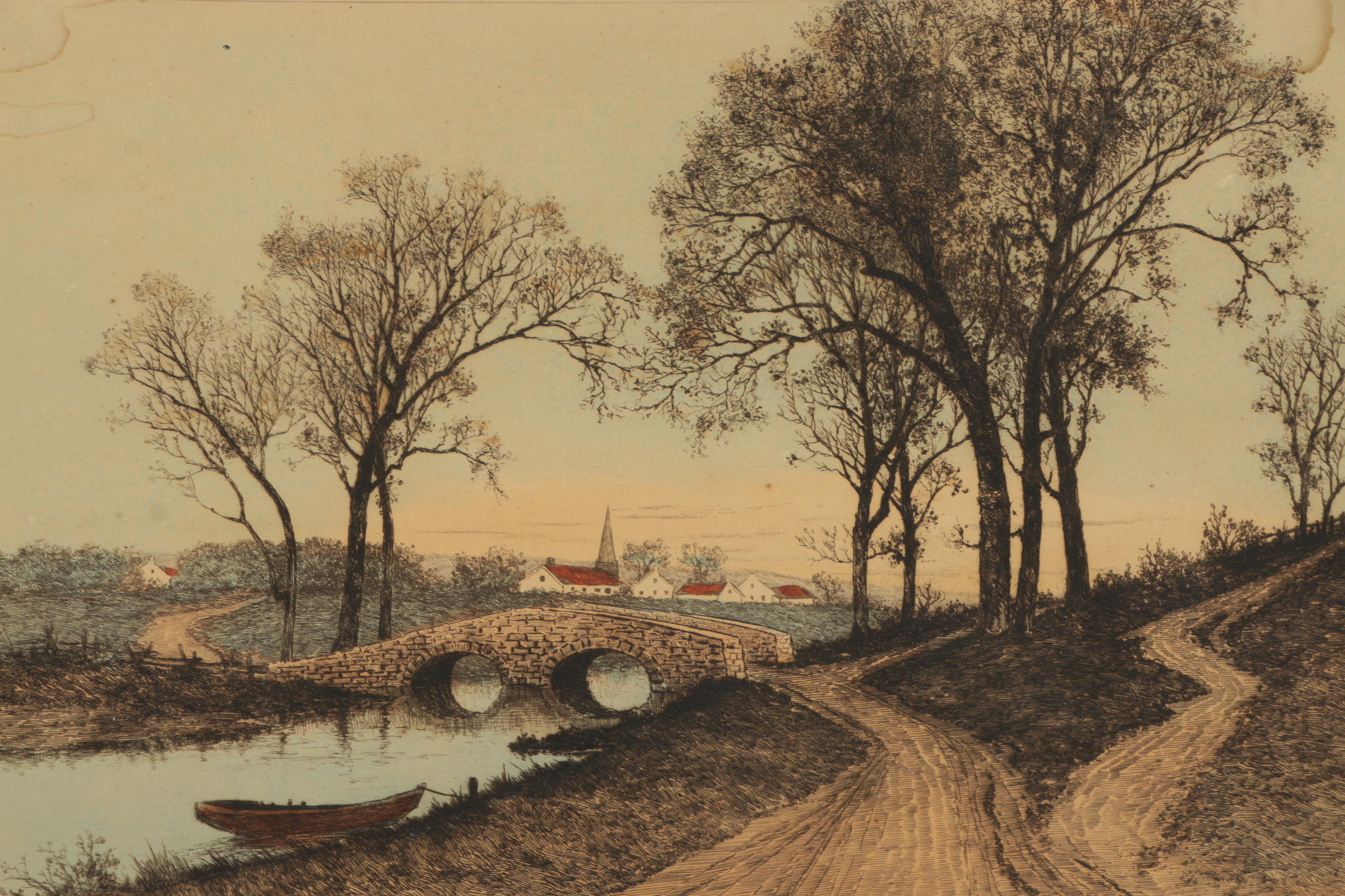 William C. Moore 1904 Hand-Colored Etching
