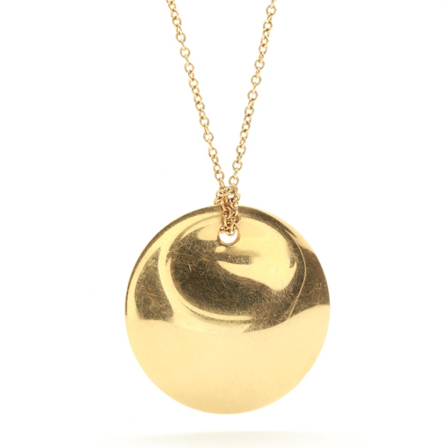 Elsa Peretti for Tiffany & Co. 18K Yellow Gold Round Pendant Necklace