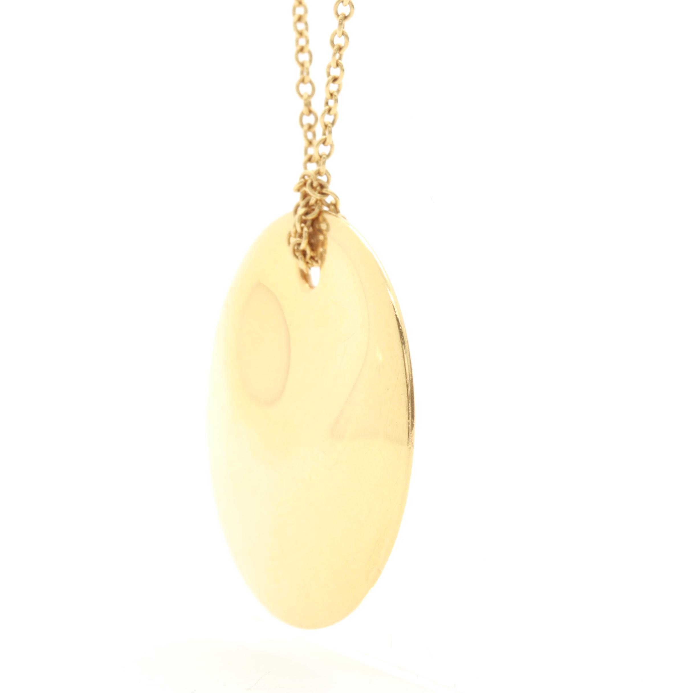 Elsa Peretti for Tiffany & Co. 18K Yellow Gold Round Pendant Necklace