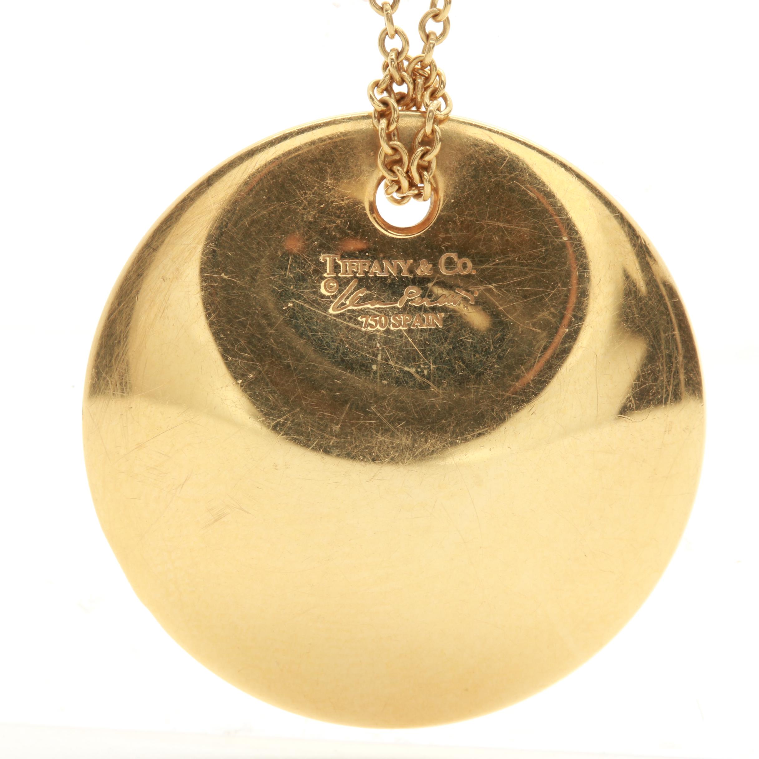 Elsa Peretti for Tiffany & Co. 18K Yellow Gold Round Pendant Necklace