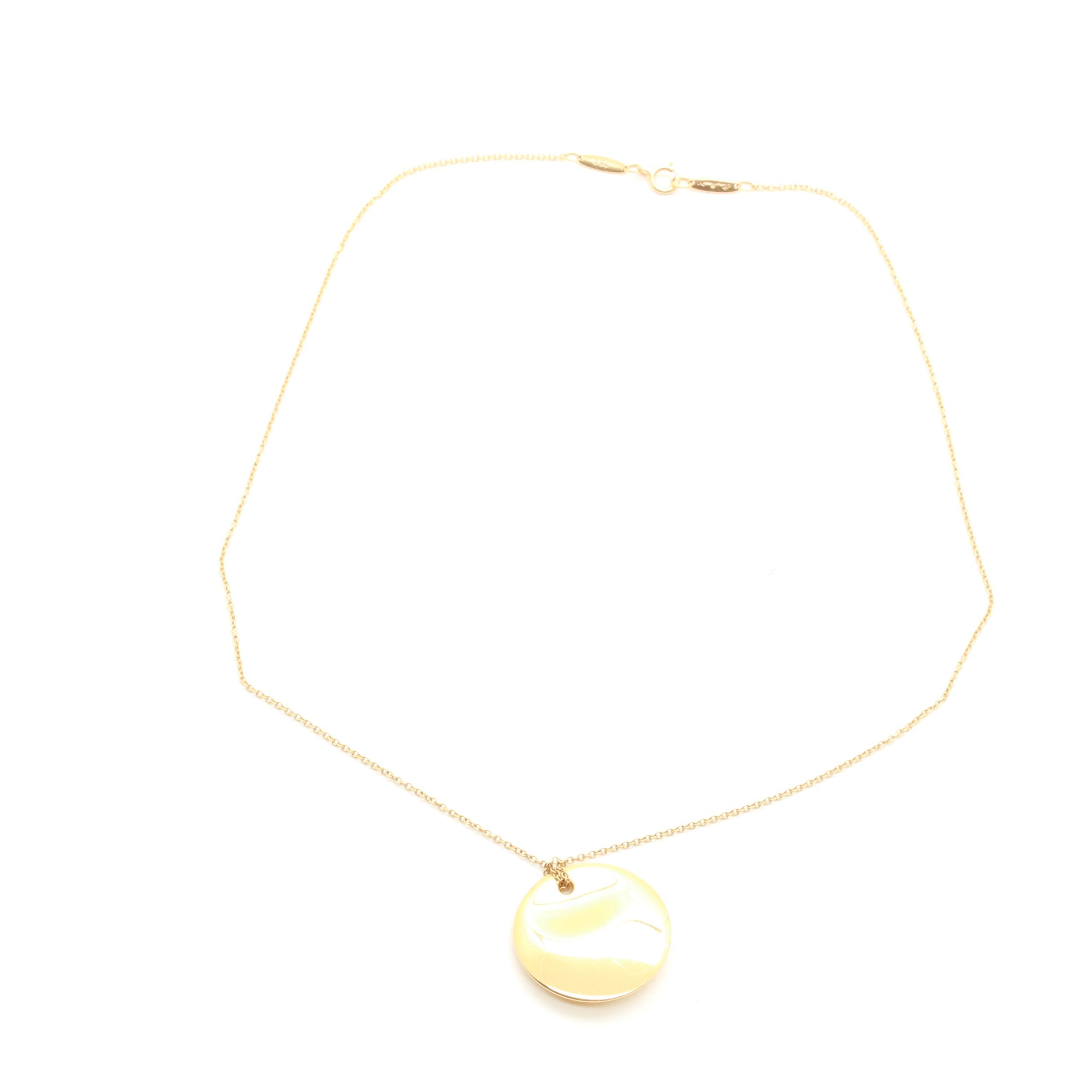 Elsa Peretti for Tiffany & Co. 18K Yellow Gold Round Pendant Necklace