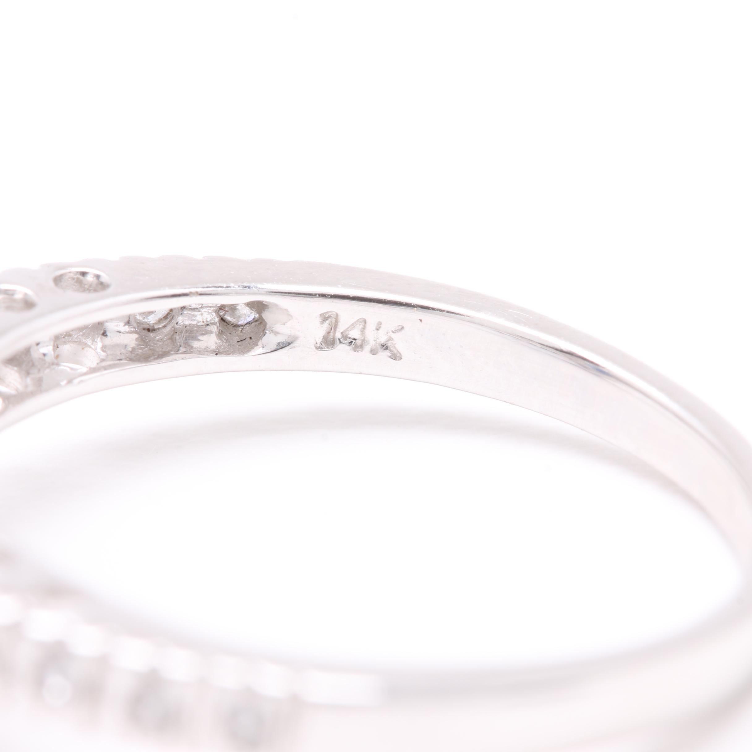 14K White Gold Sapphire and Diamond Ring