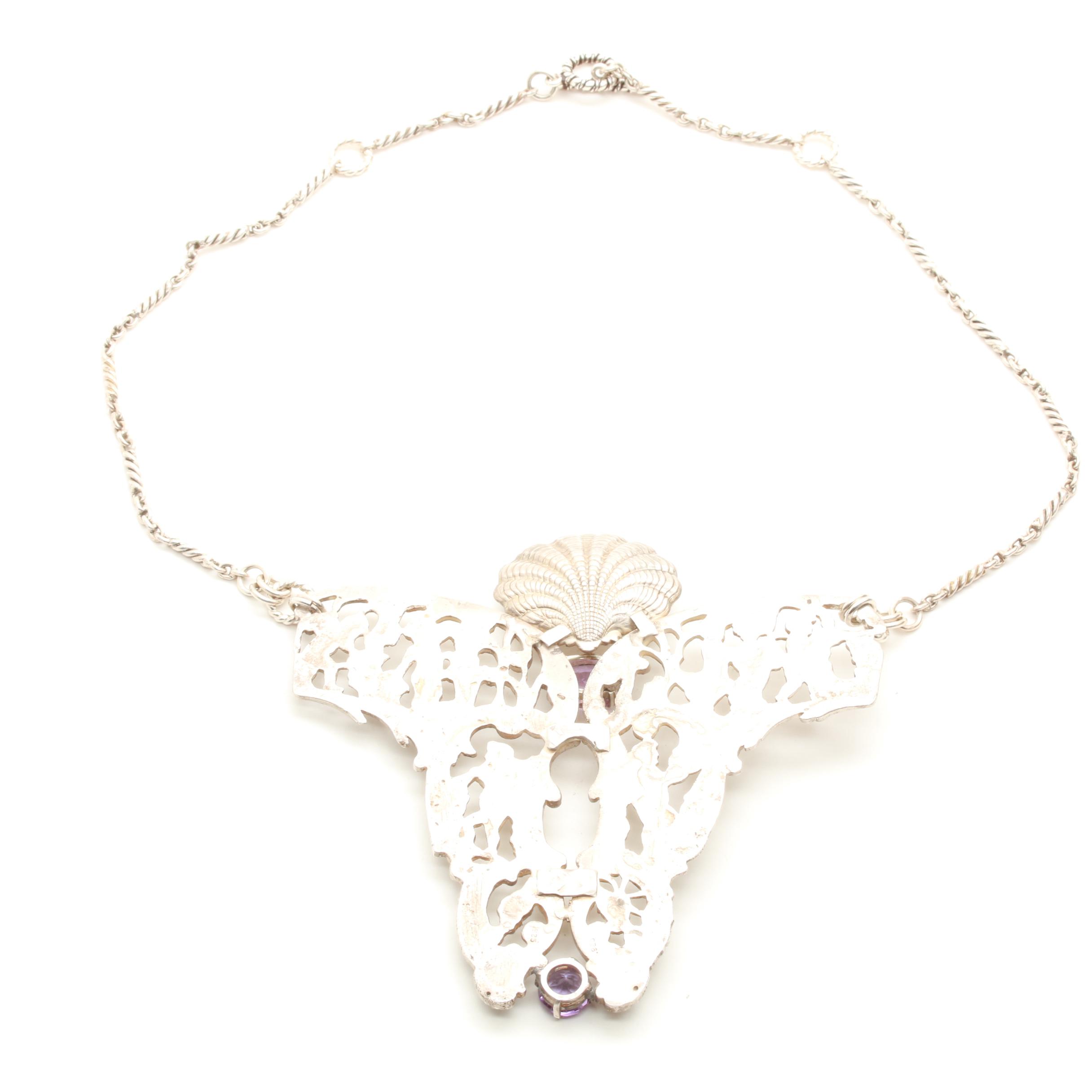 Sterling Silver Amethyst Pendant Necklace