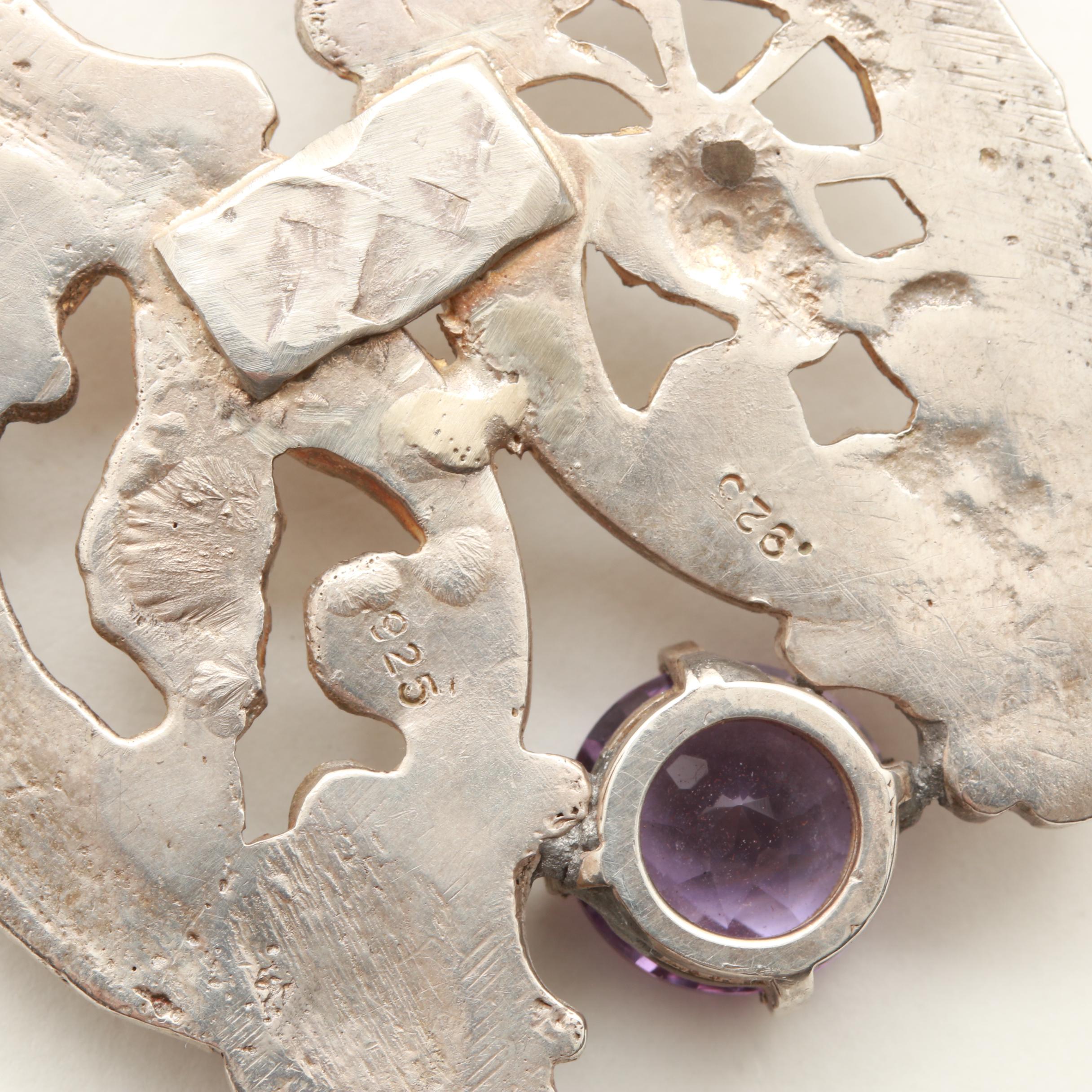 Sterling Silver Amethyst Pendant Necklace