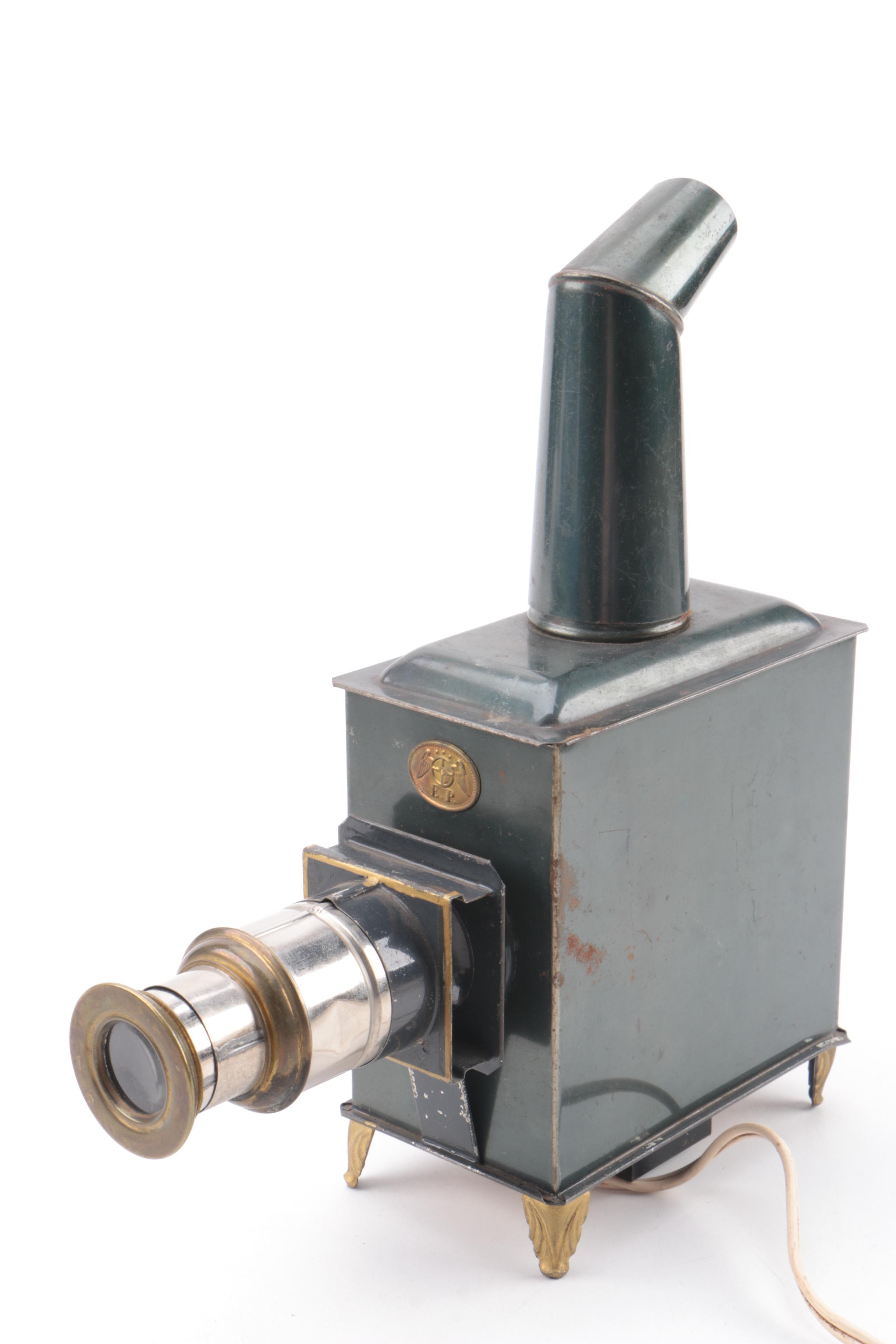 Antique Ernst Plank Magic Lantern with Slides