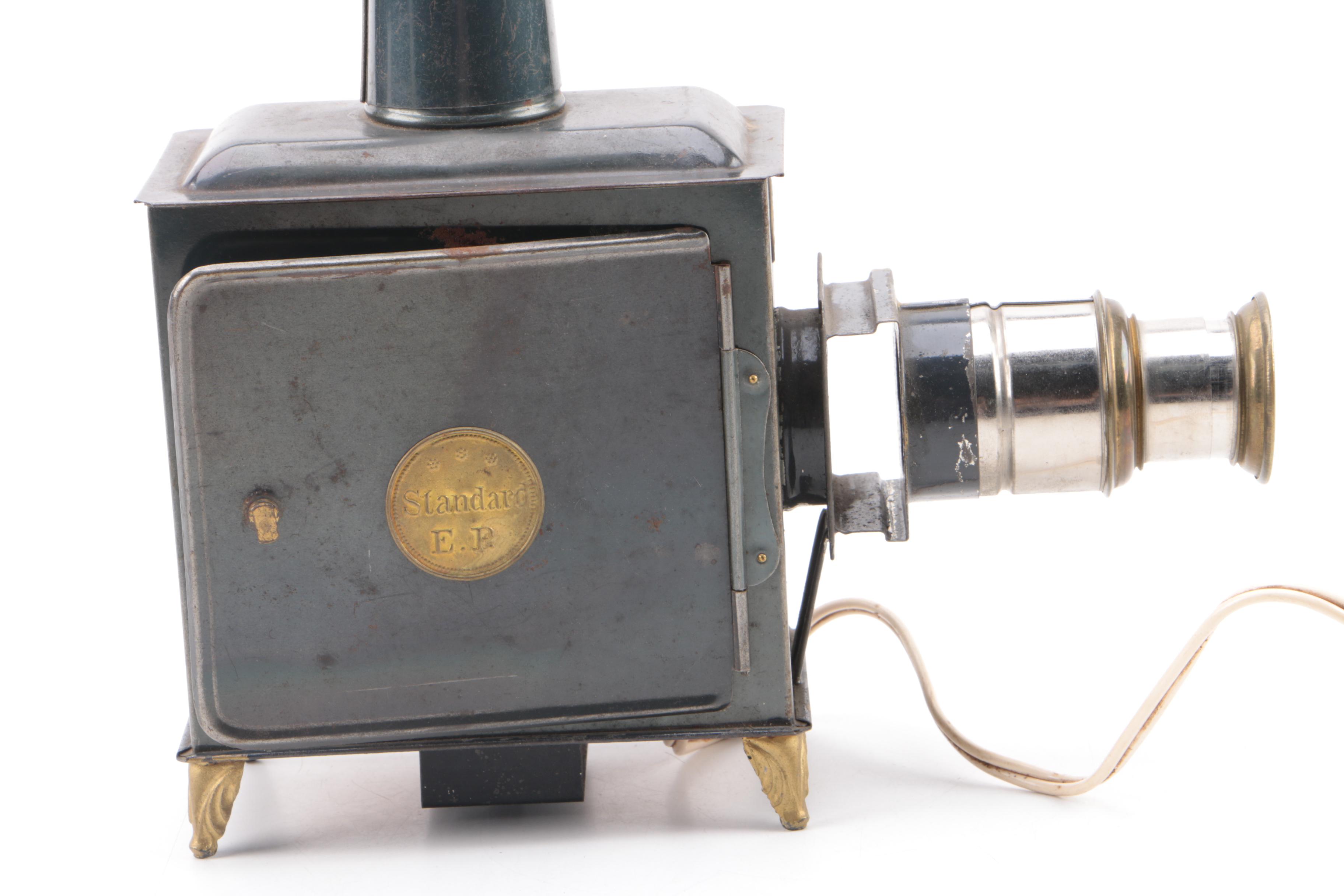 Antique Ernst Plank Magic Lantern with Slides