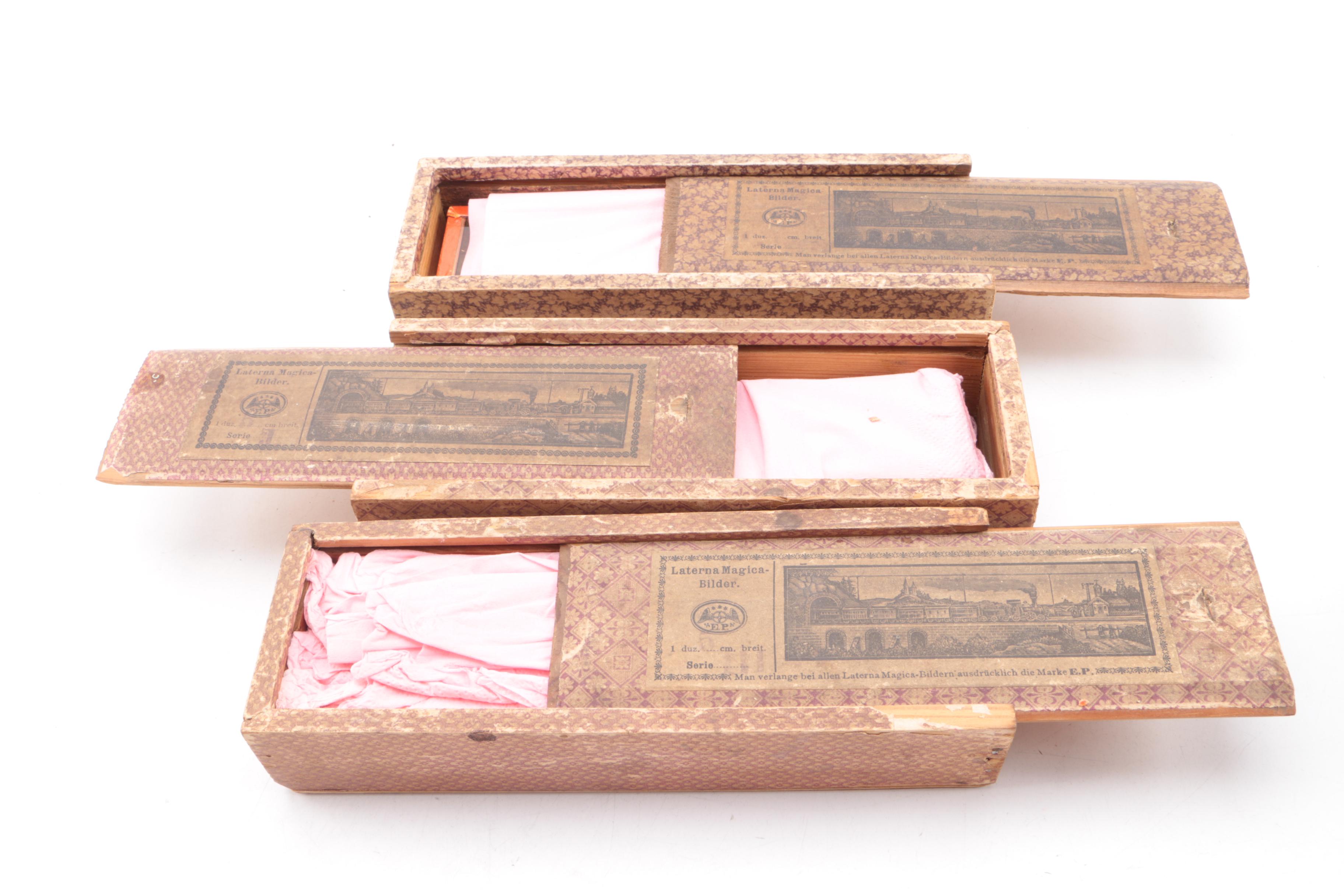 Antique Ernst Plank Magic Lantern with Slides