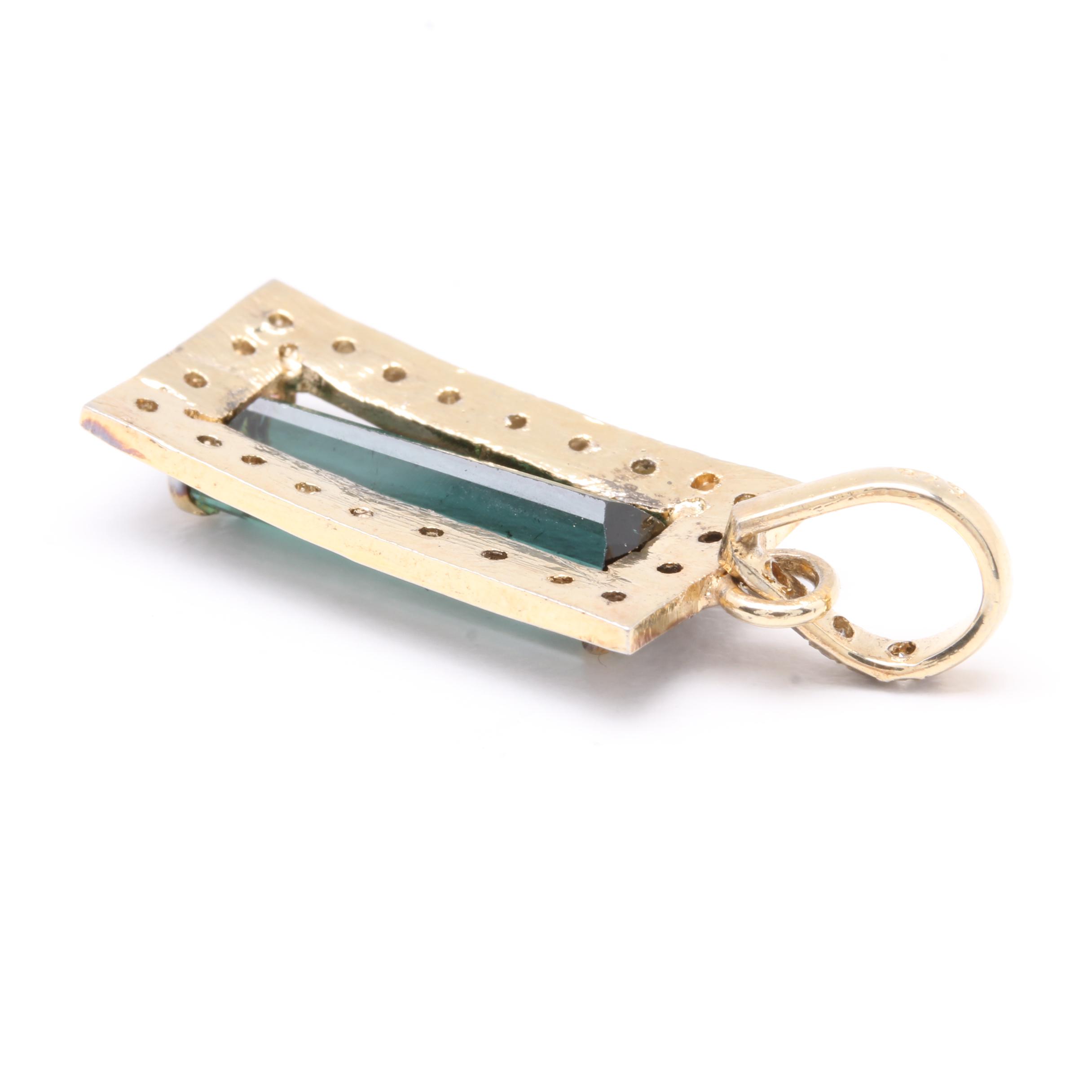 Sterling Silver 3.15 CT Tourmaline and Diamond Pendant