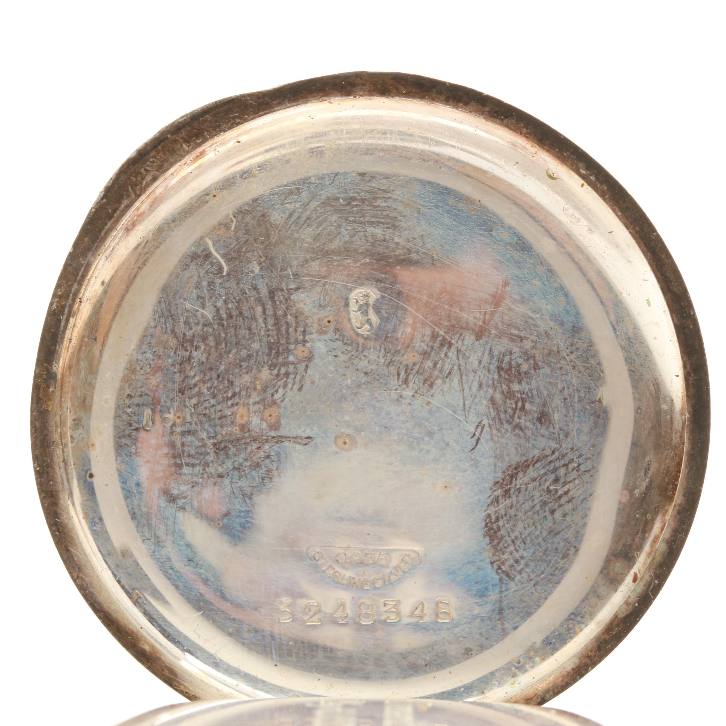 Antique Longines 935 Silver Open Face Pocket Watch