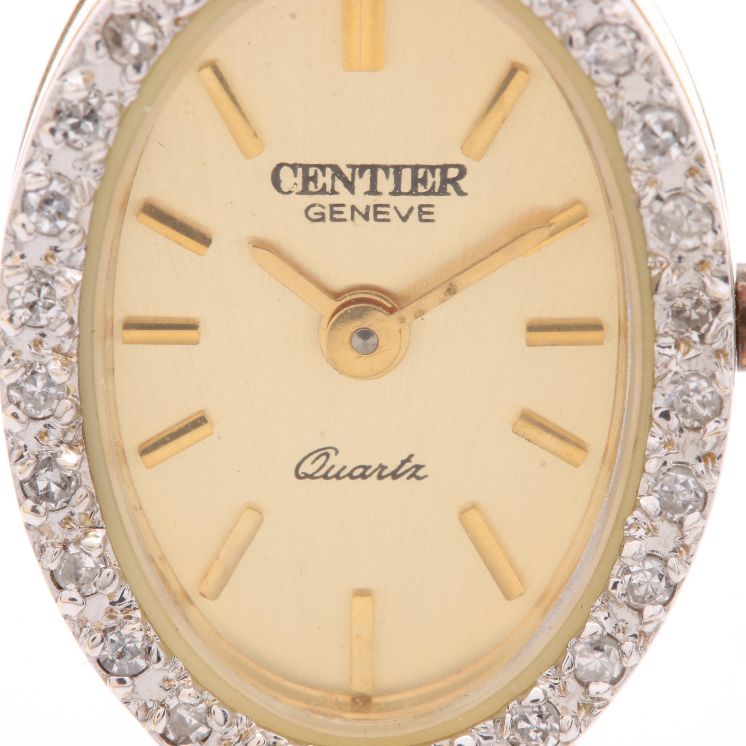 Geneve 14K Yellow Gold and Diamond Watch