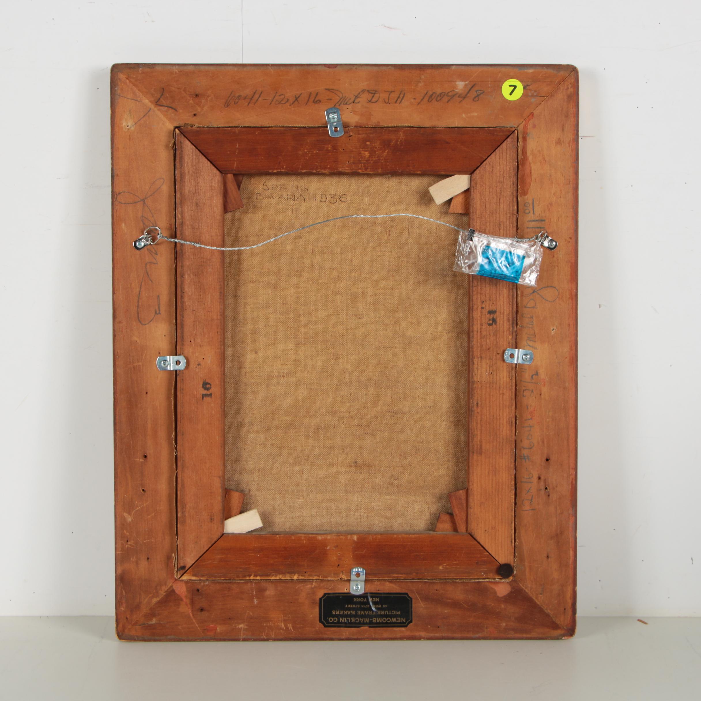 Henry E. Fritz Oil Painting "Spring, Bavaria, 1936" in Newcomb Macklin Frame